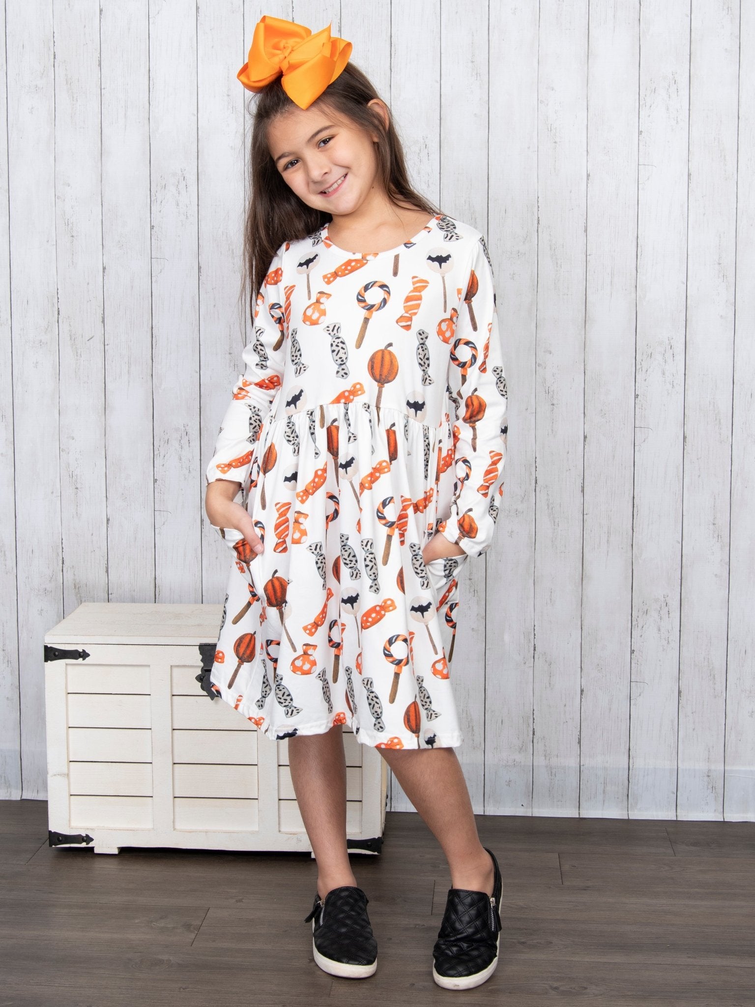 Orange Candies Pocketed Dress - Marie Nicole Clothing