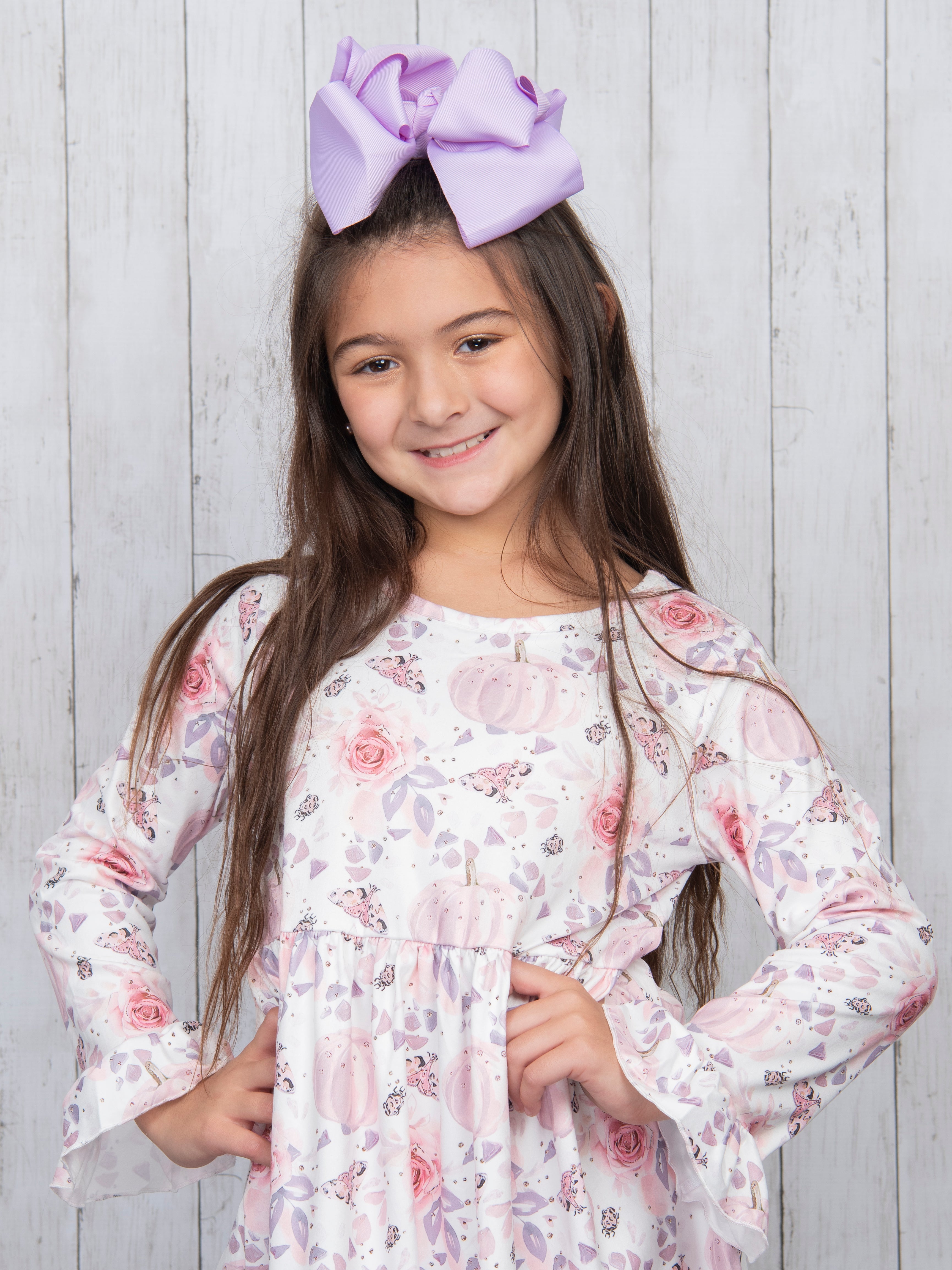 Pink Floral Pumpkin Dress - Marie Nicole Clothing