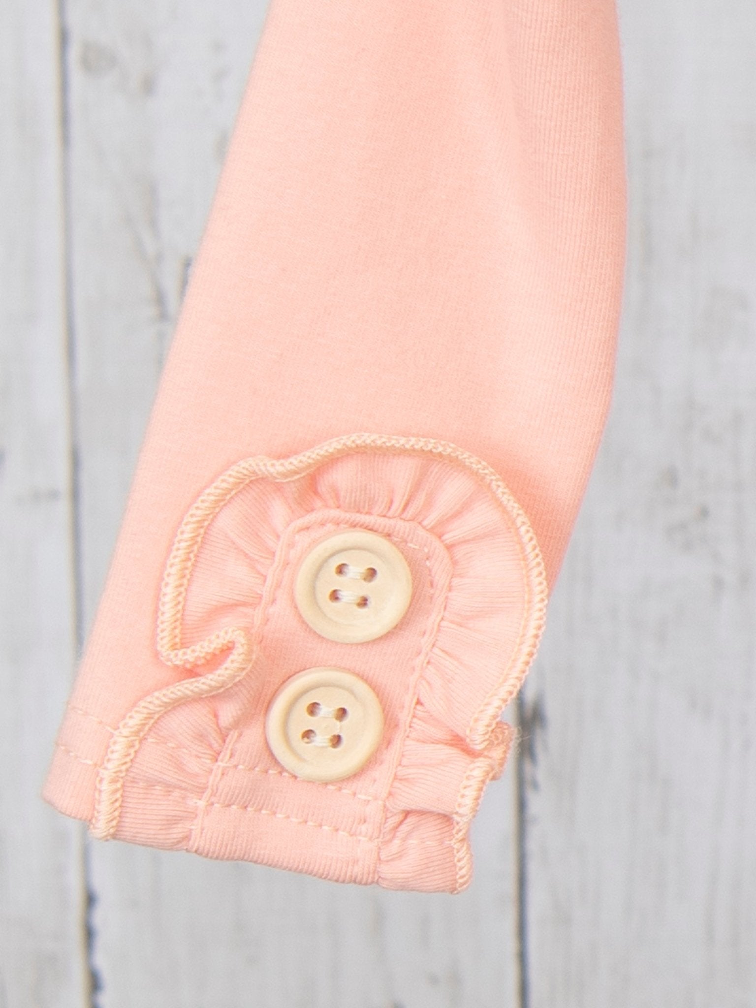 Cotton Bow Back Button Ruffle Sleeve Peplum Top - Light Colors - Marie Nicole Clothing