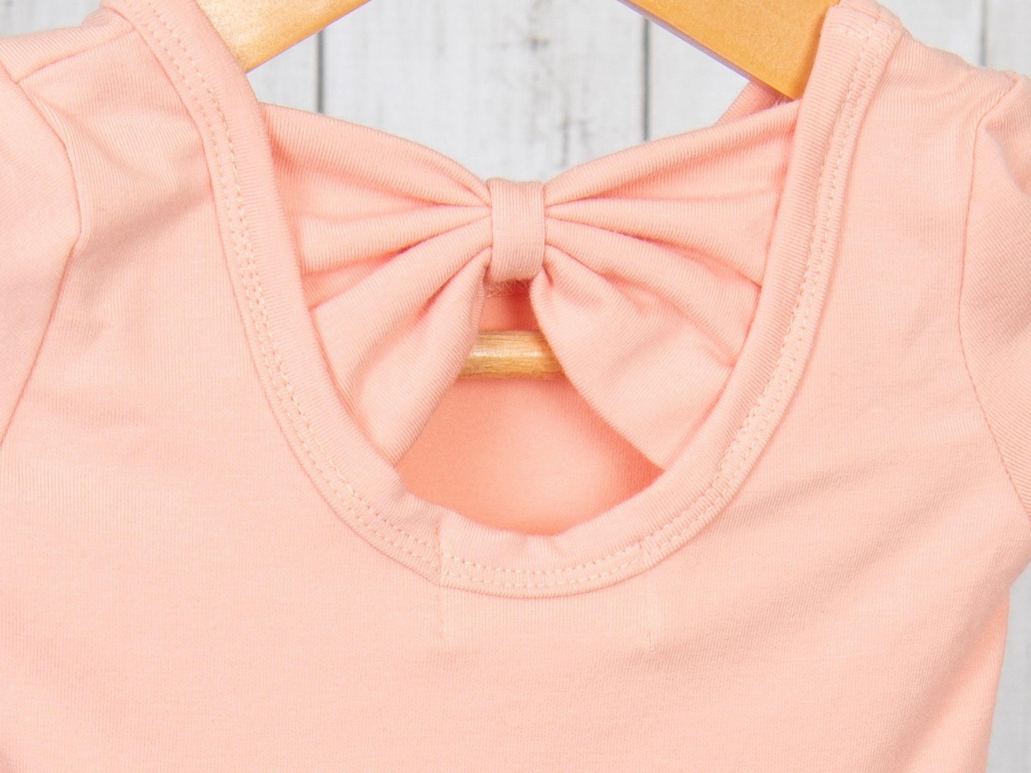 Cotton Bow Back Button Ruffle Sleeve Peplum Top - Light Colors - Marie Nicole Clothing
