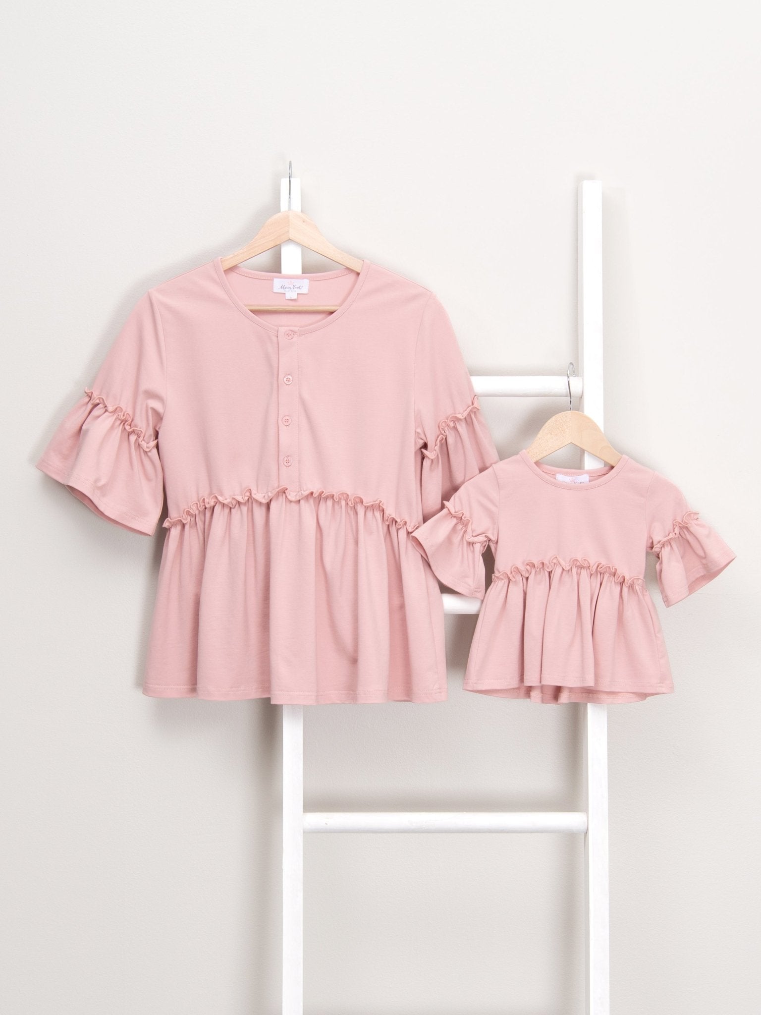 Mom & Me Mauve Cotton Ruffle Tunic - Marie Nicole Clothing