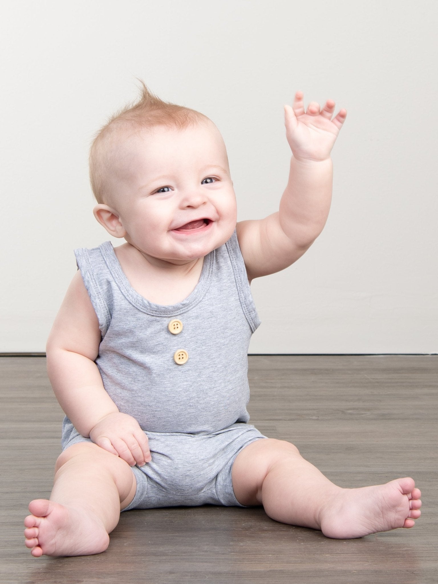 Unisex Cotton Tank & Shorts Outfit - Heather Grey - Marie Nicole Clothing