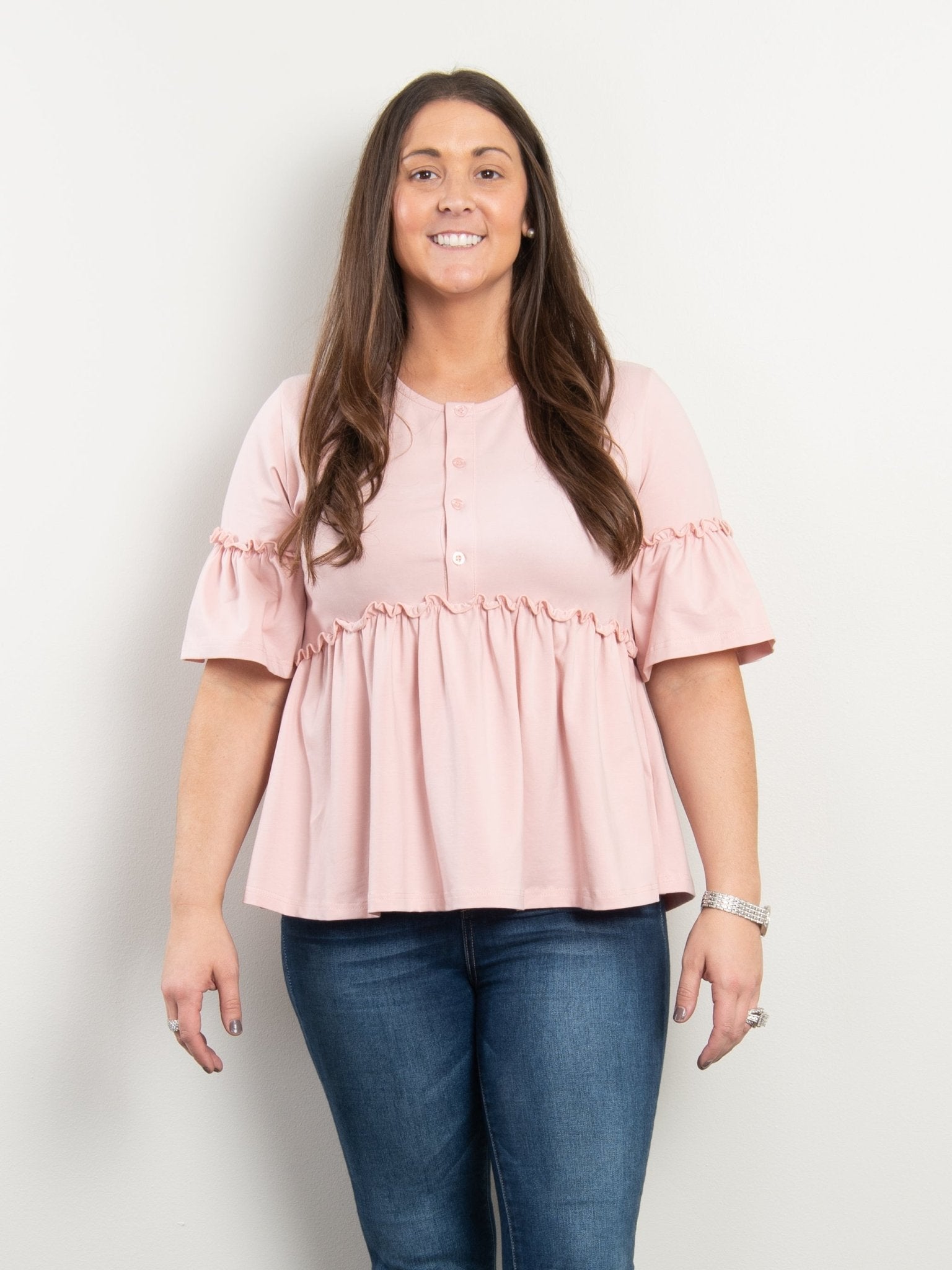 Mom & Me Mauve Cotton Ruffle Tunic - Marie Nicole Clothing