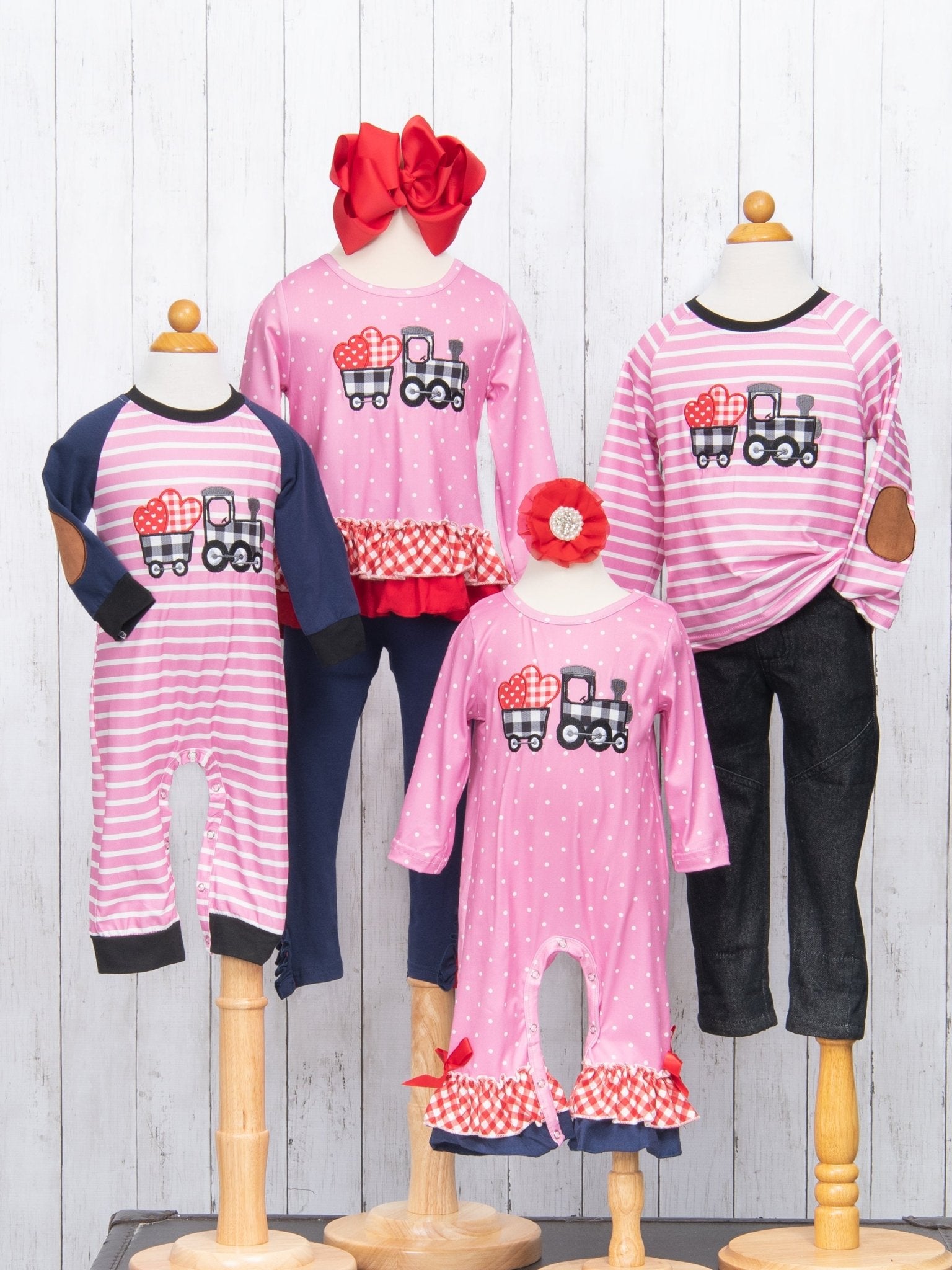 Gingham Heart Train Shirt - Marie Nicole Clothing
