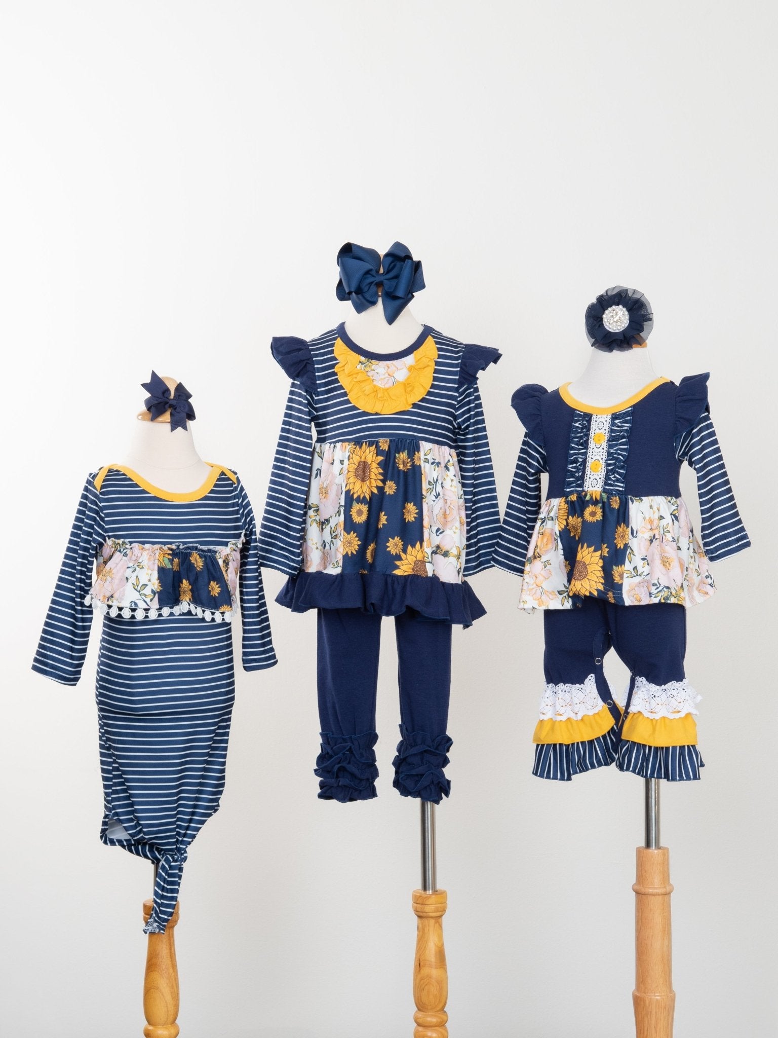 Navy & Mustard Floral Dressy Romper - Marie Nicole Clothing