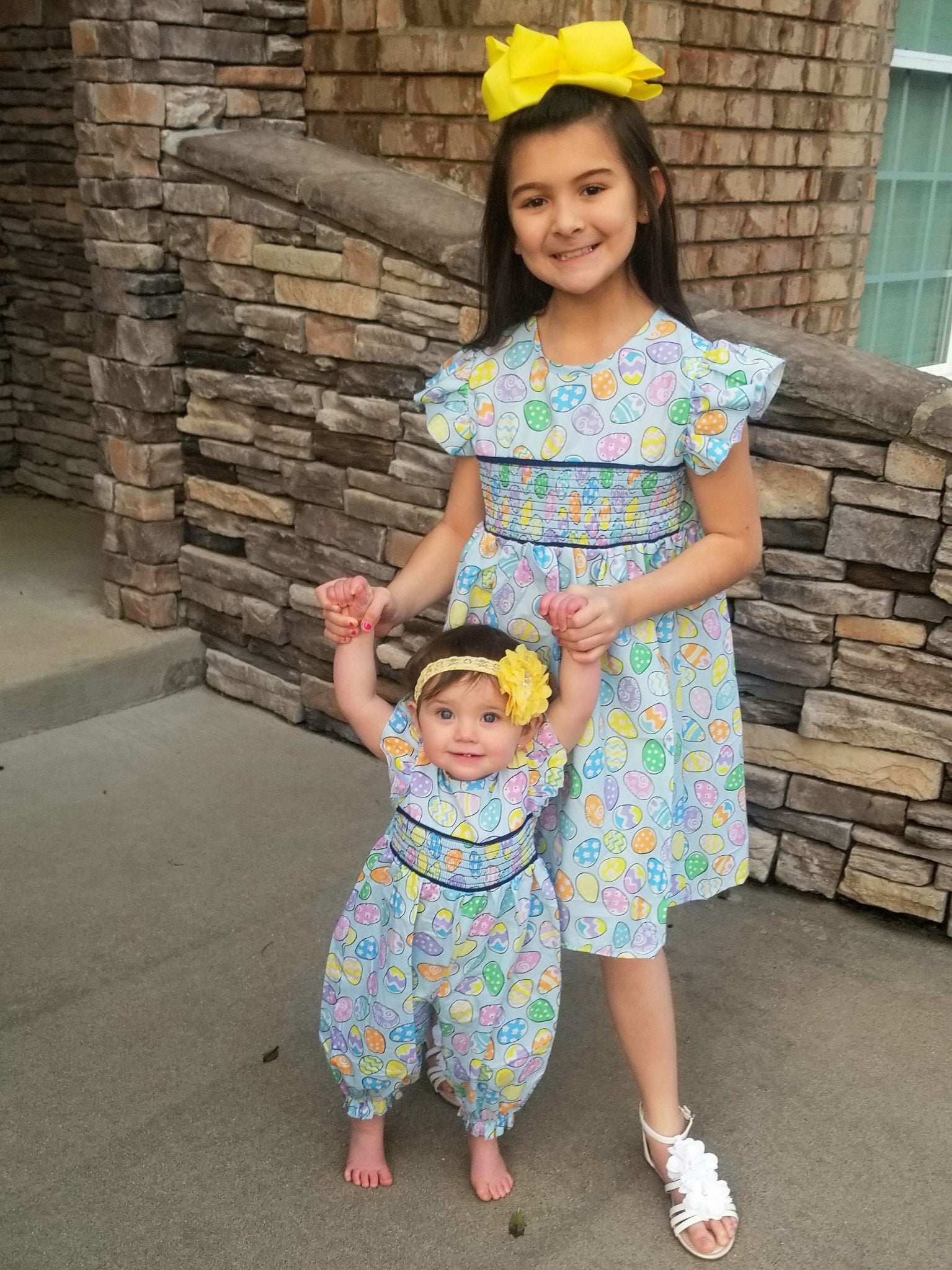 Easter Egg Smocked Ruffle Dress - Marie Nicole Clothing