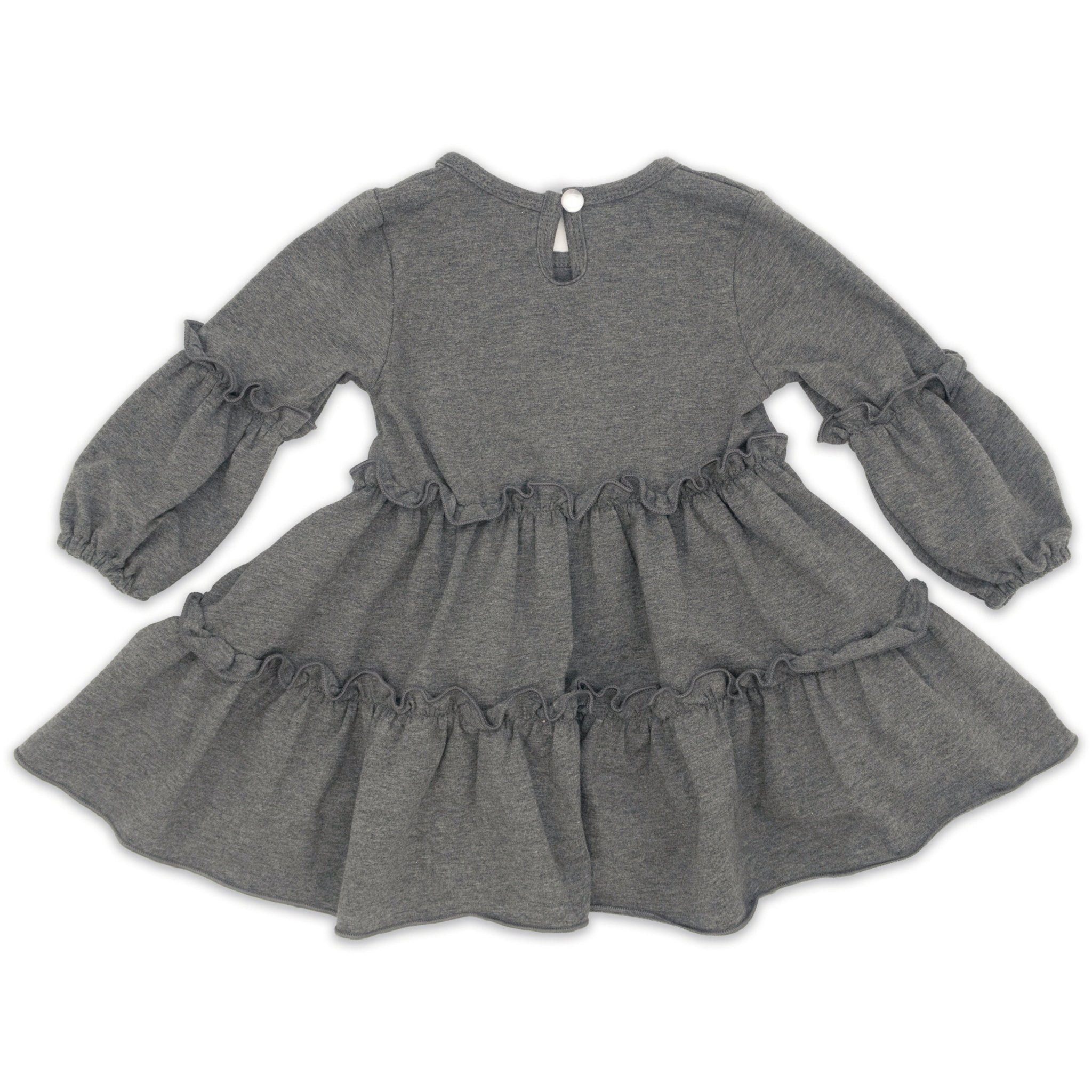 Cotton Ruffle Swing Top - Heather Grey - Marie Nicole Clothing