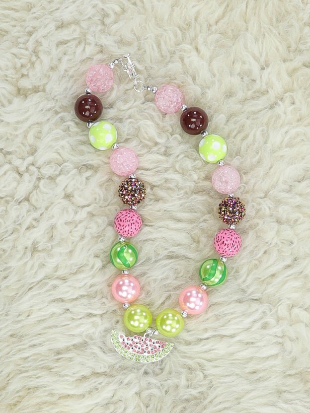 Summer Bubblegum Watermelon Necklace - Marie Nicole Clothing
