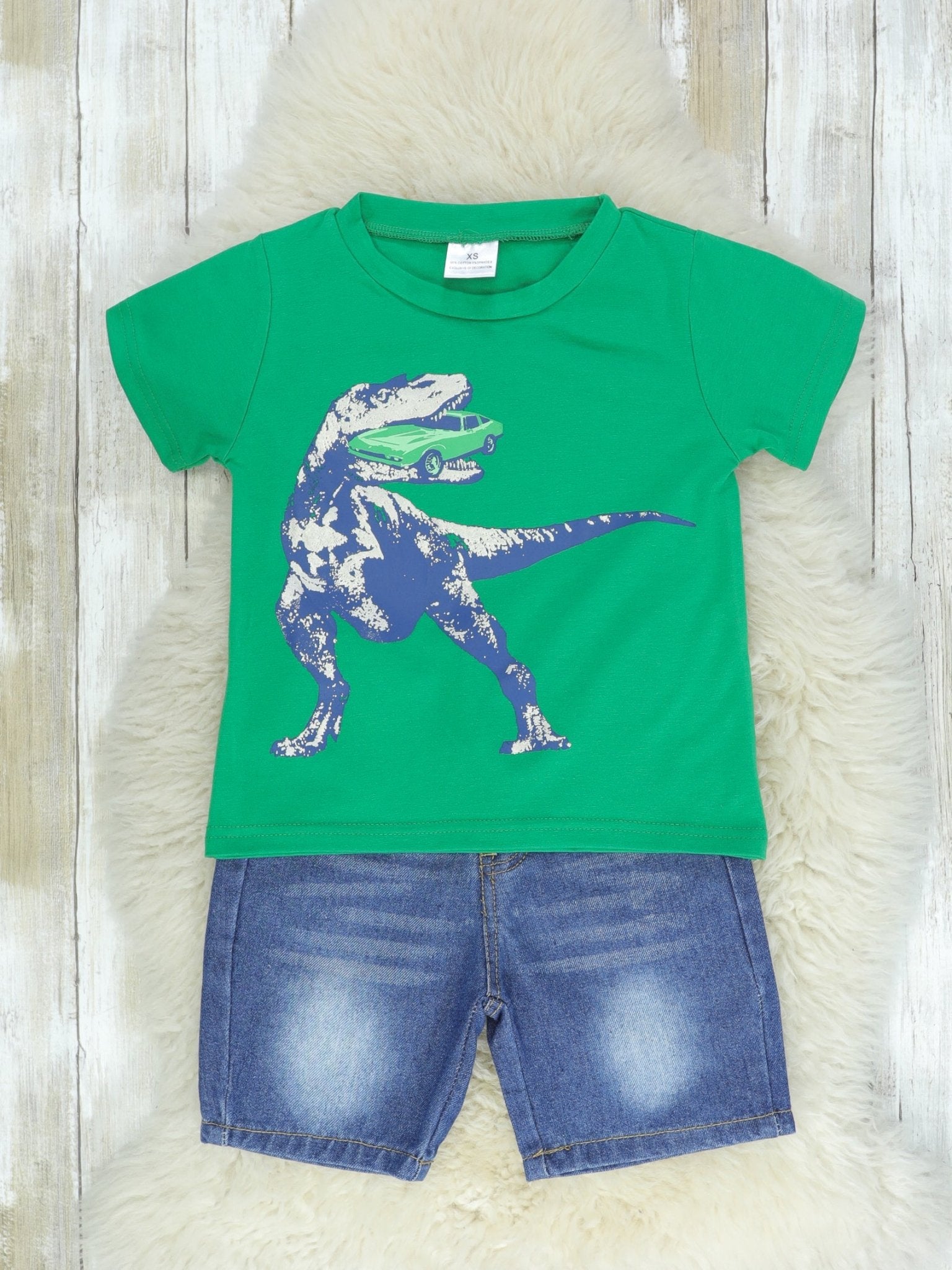 Green T - Rex Top & Shorts Outfit - Marie Nicole Clothing
