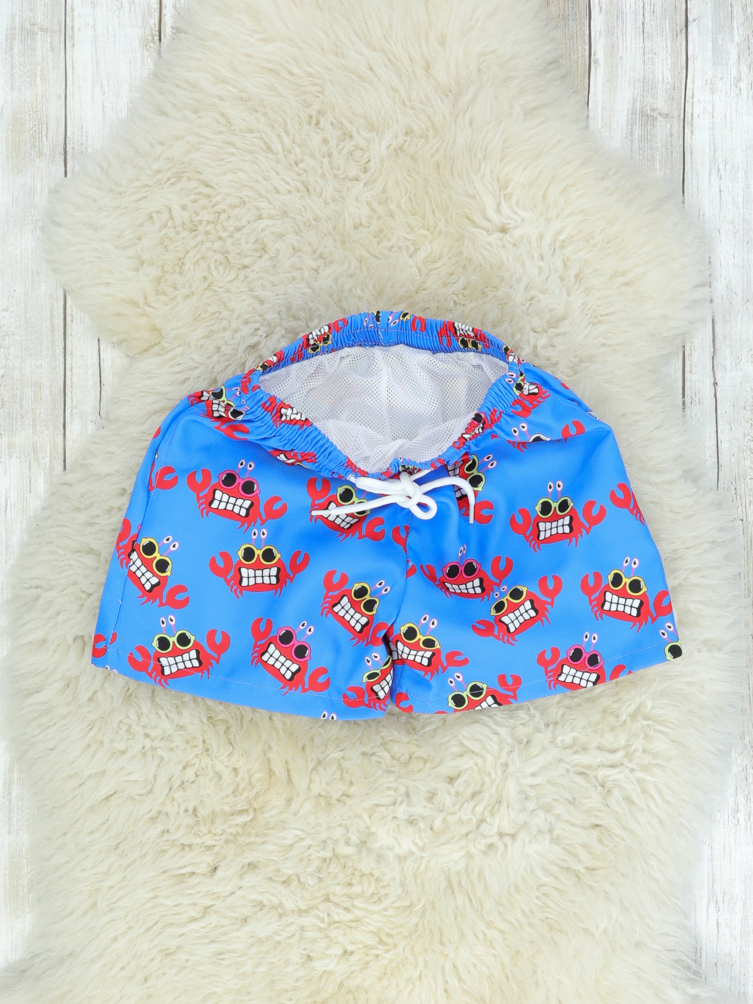 Blue Crabby Swim Trunks - Marie Nicole Clothing