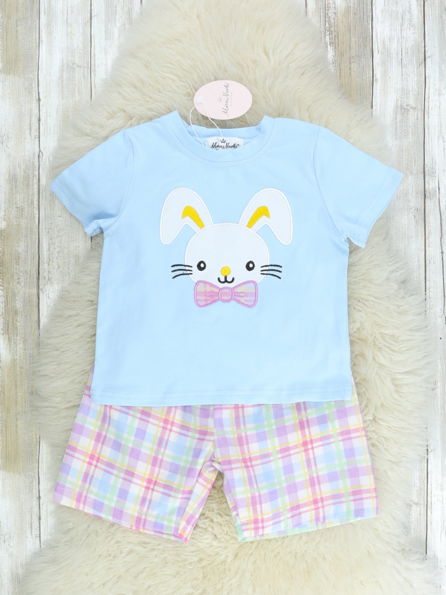 Pastel Easter Bunny Shorts Outfit - Marie Nicole Clothing