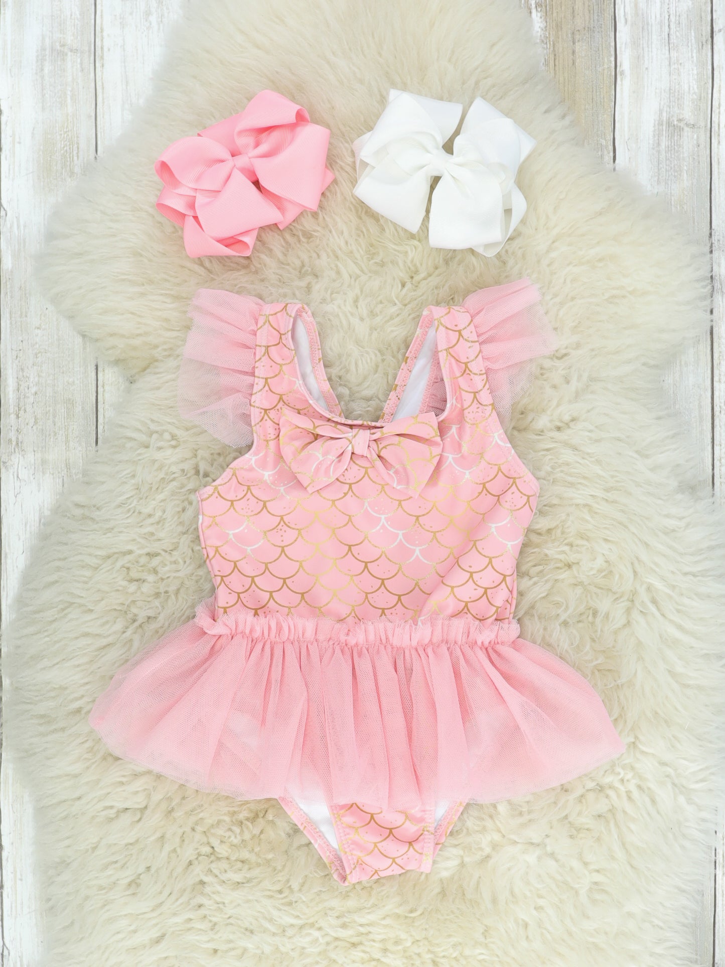Pink Mermaid Ruffle Swimsuit - Marie Nicole Clothing
