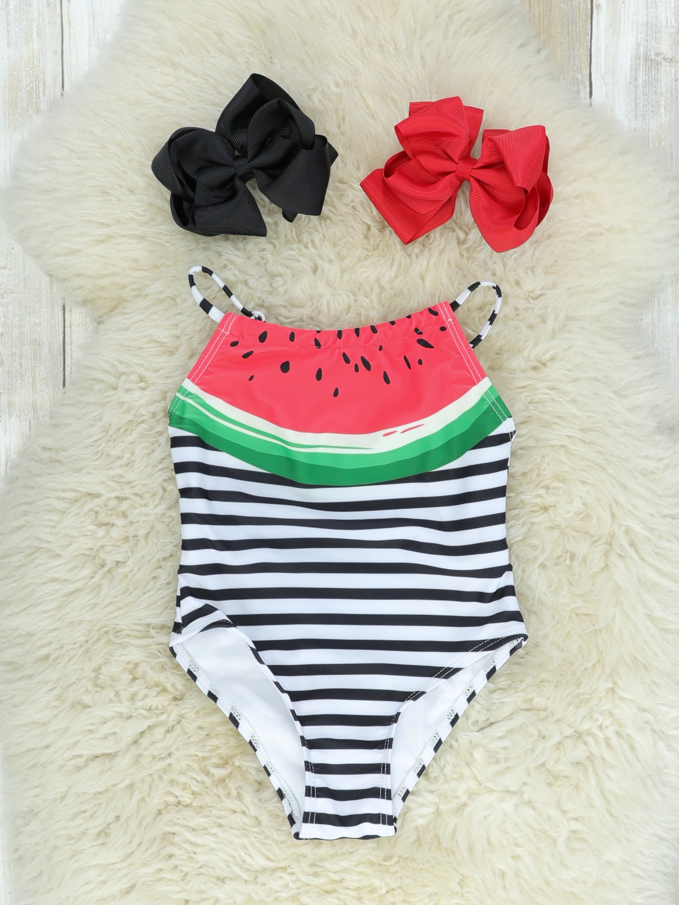 Striped Watermelon Halter Swimsuit - Marie Nicole Clothing