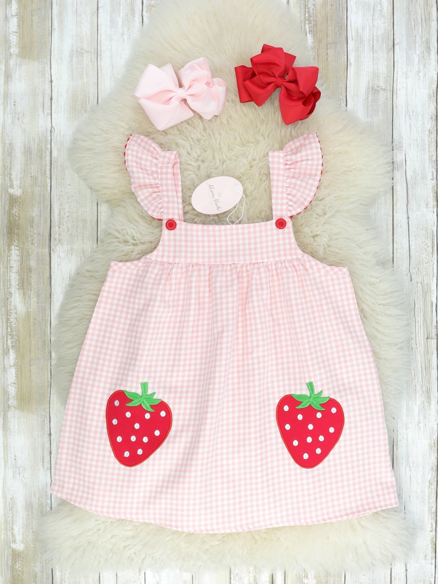 Strawberry Fluttersleeve Tank Dress - Marie Nicole Clothing