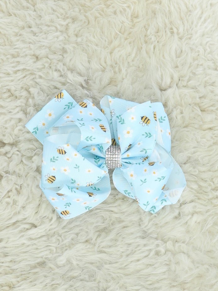 Baby Blue Bee & Daisy Bow - Marie Nicole Clothing