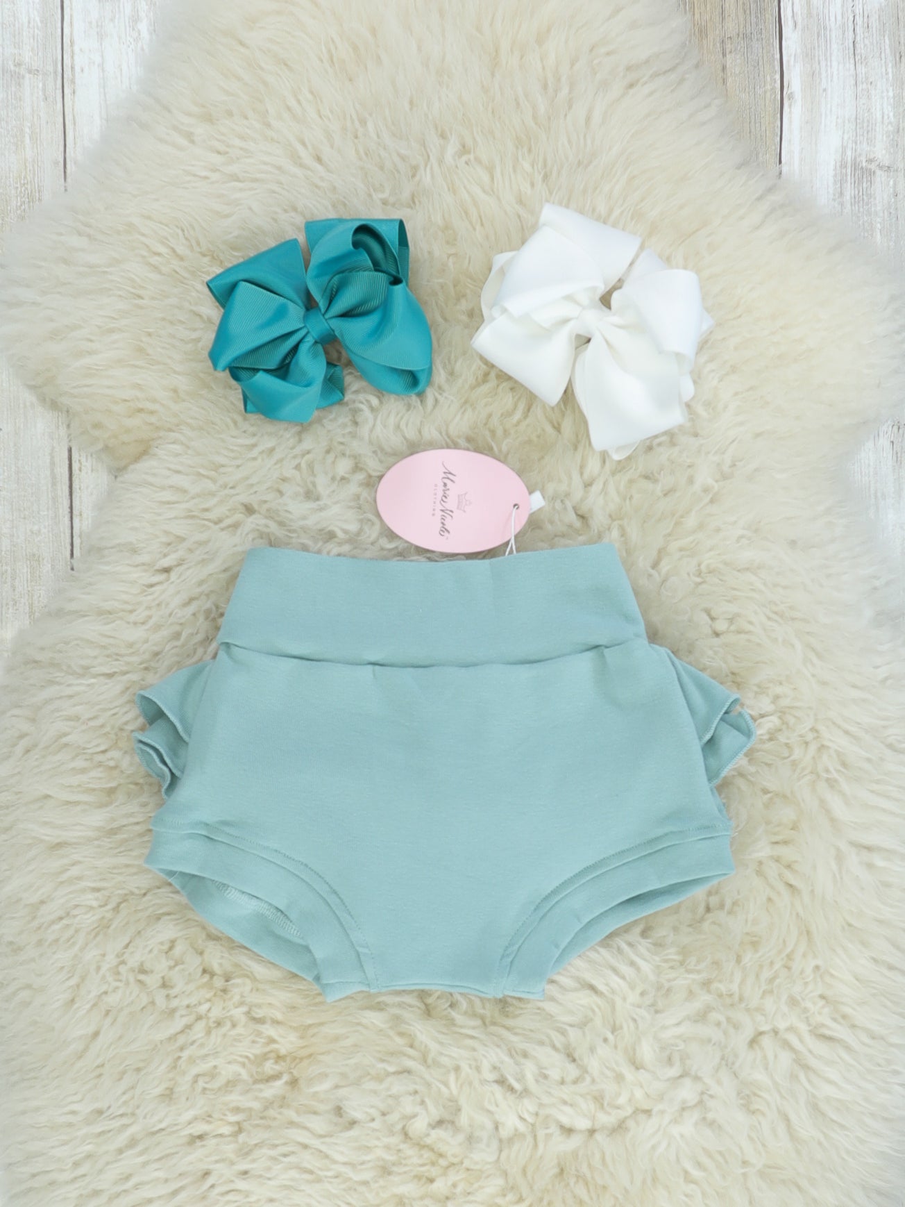 Ruffle Bloomer - Nile Blue - Marie Nicole Clothing
