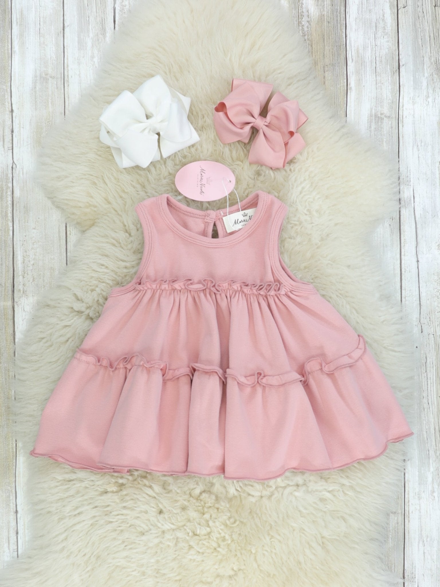 Cotton Swing Ruffle Tank - Mauve Pink - Marie Nicole Clothing