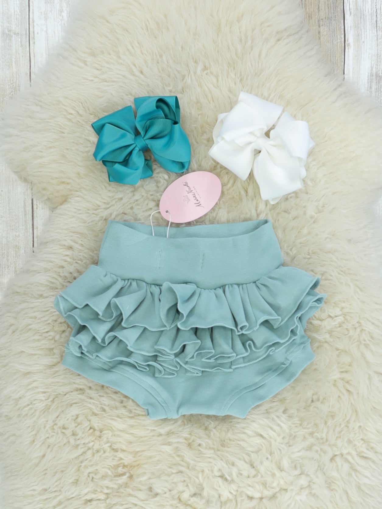Ruffle Bloomer - Nile Blue - Marie Nicole Clothing