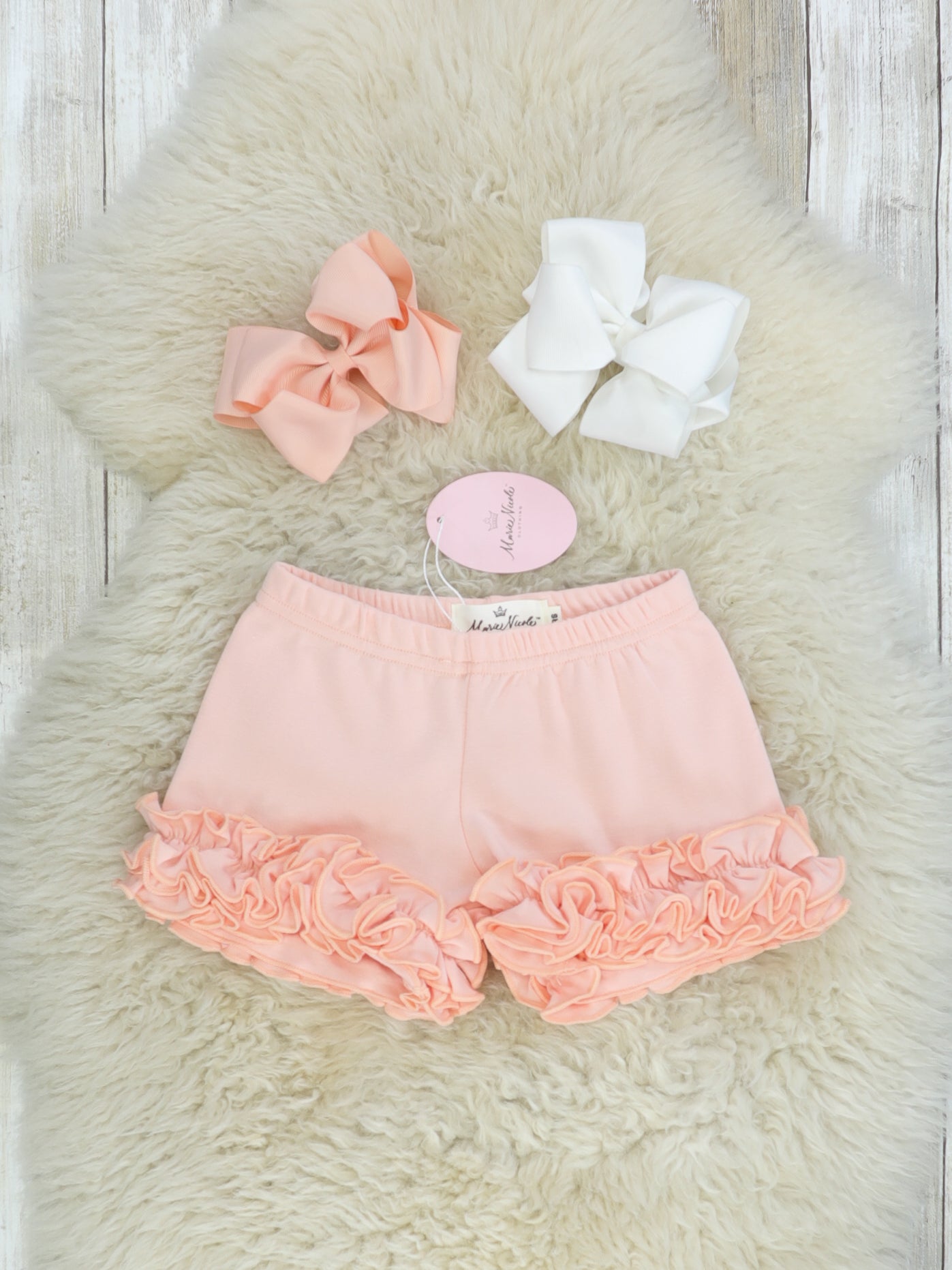 Cotton Icing Shorts - Peach - Marie Nicole Clothing