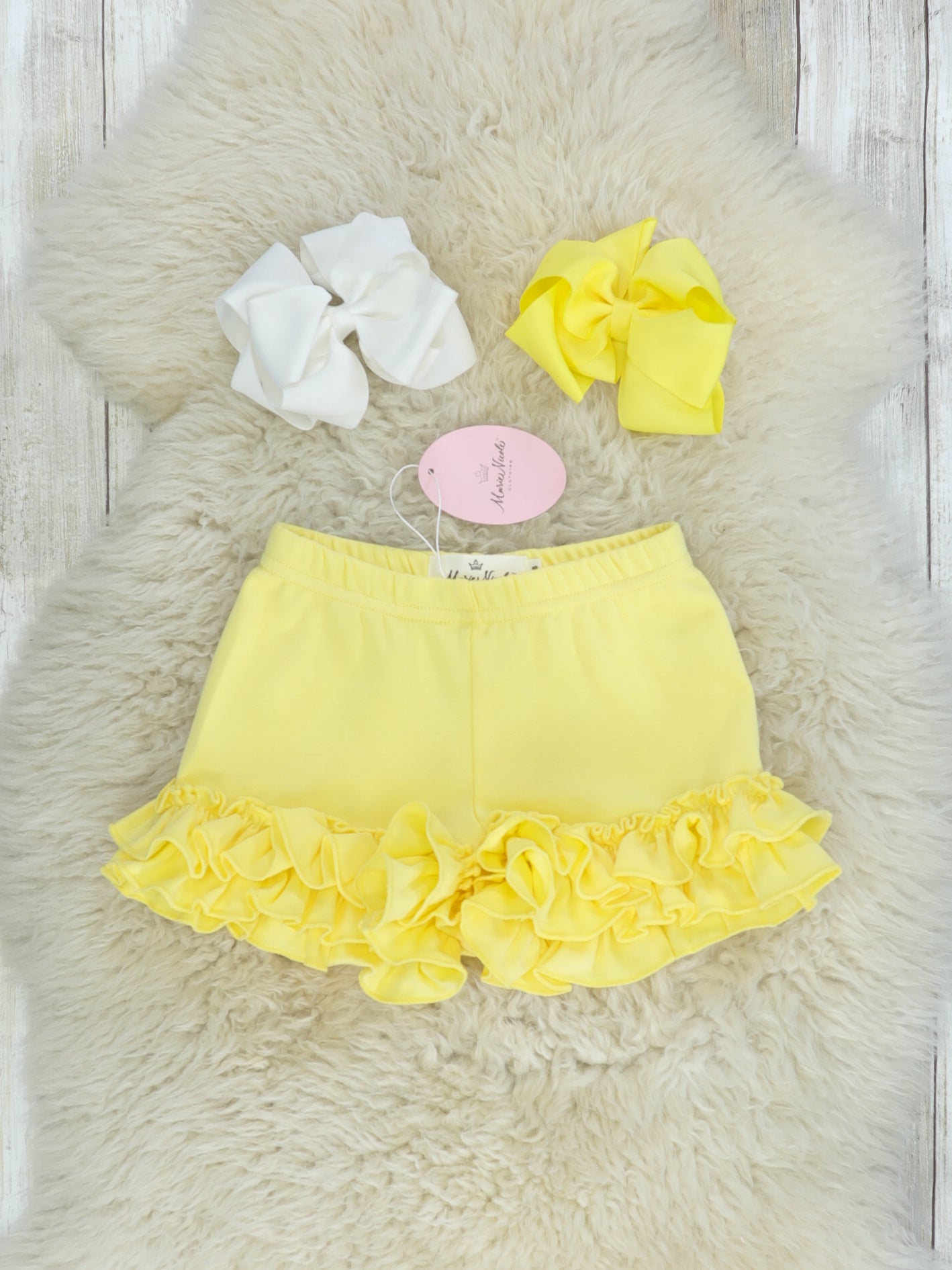 Baby Maize Ruffle Trim Cotton Shorts - Marie Nicole Clothing