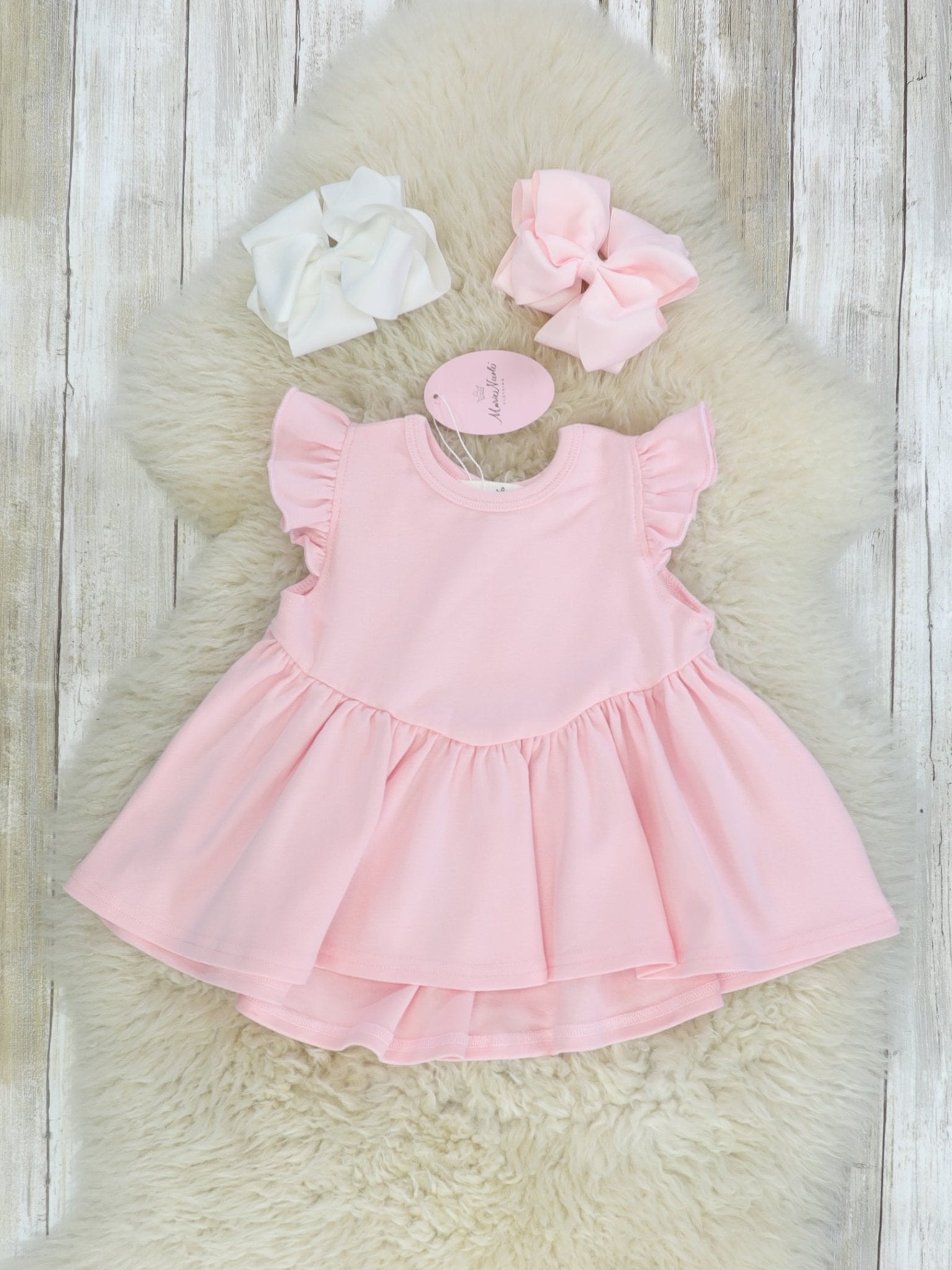 Cotton Hi - Lo Ruffle Top - Icy Pink - Marie Nicole Clothing