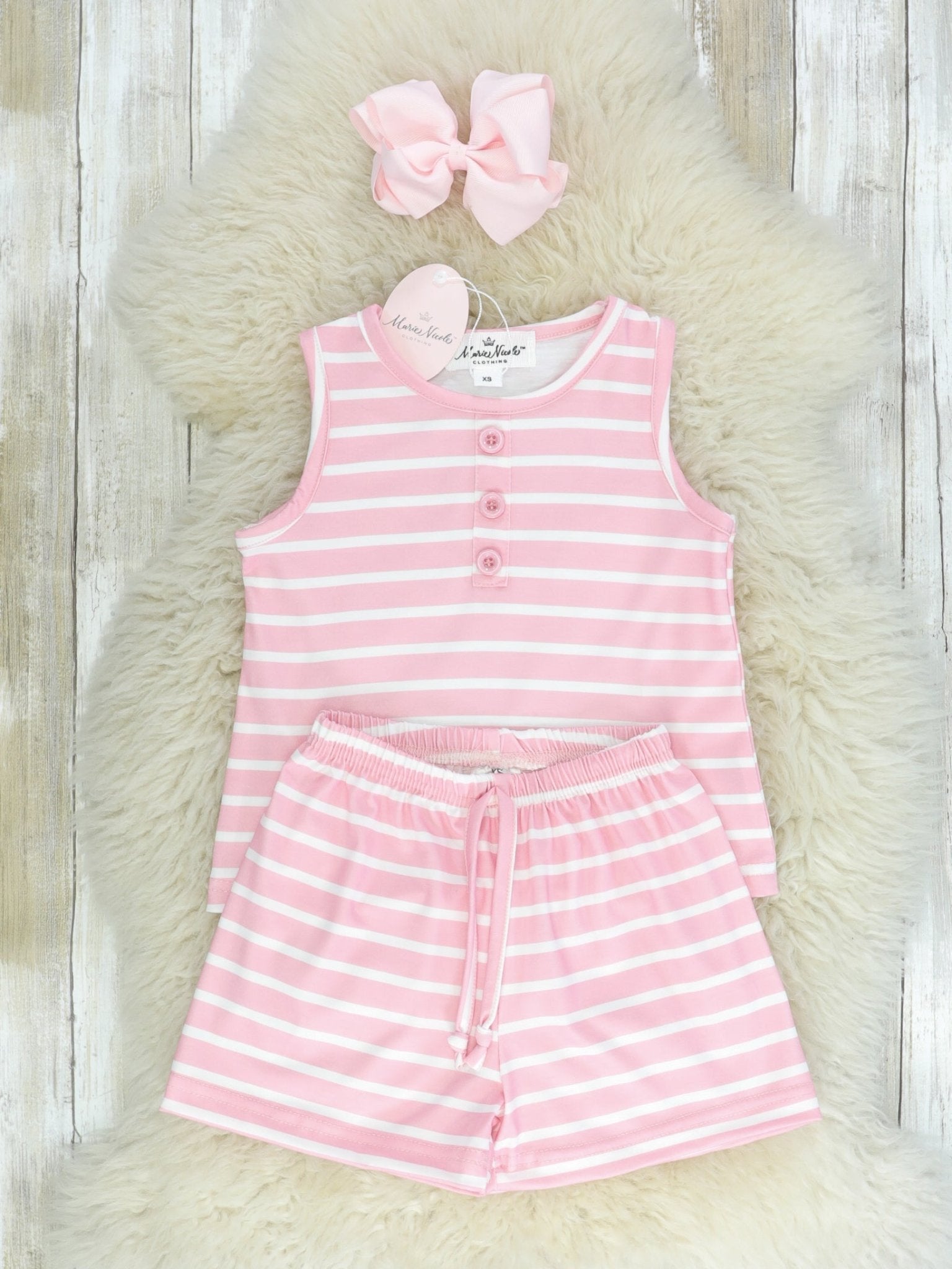 Mom & Me Pink Striped Loungewear Set - Marie Nicole Clothing