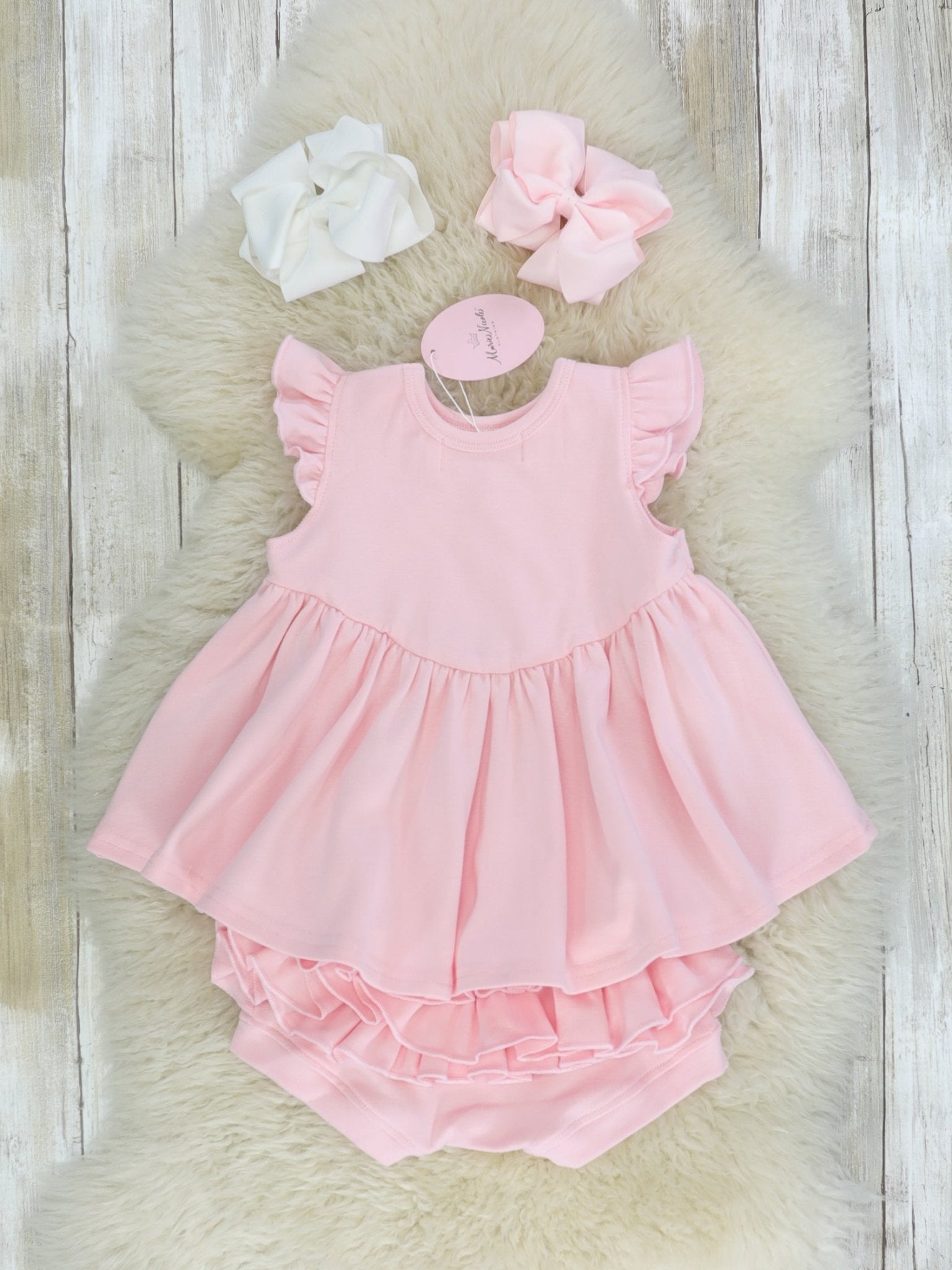 Cotton Hi - Lo Ruffle Top - Icy Pink - Marie Nicole Clothing