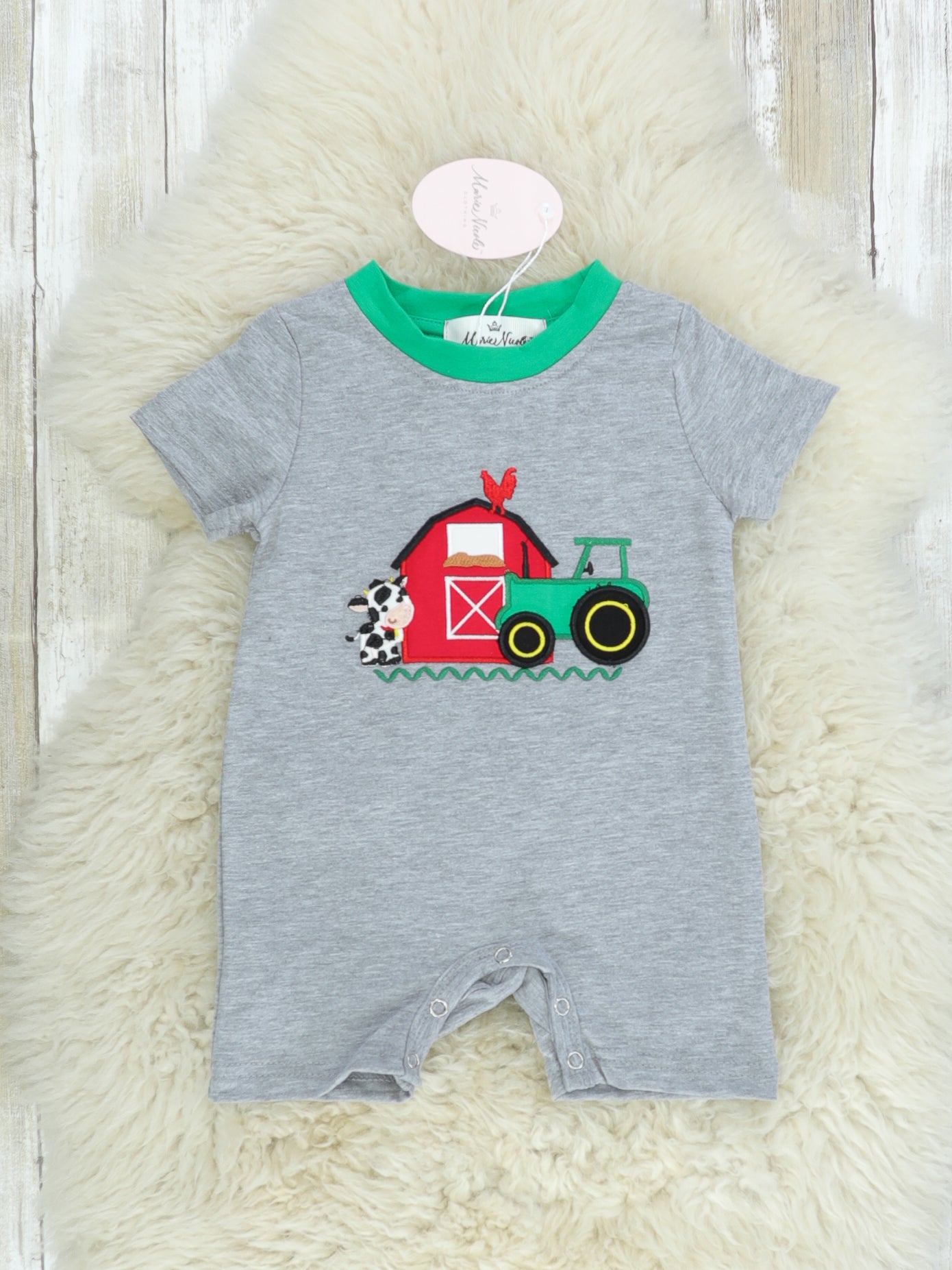 Cow Farmer Romper - Marie Nicole Clothing