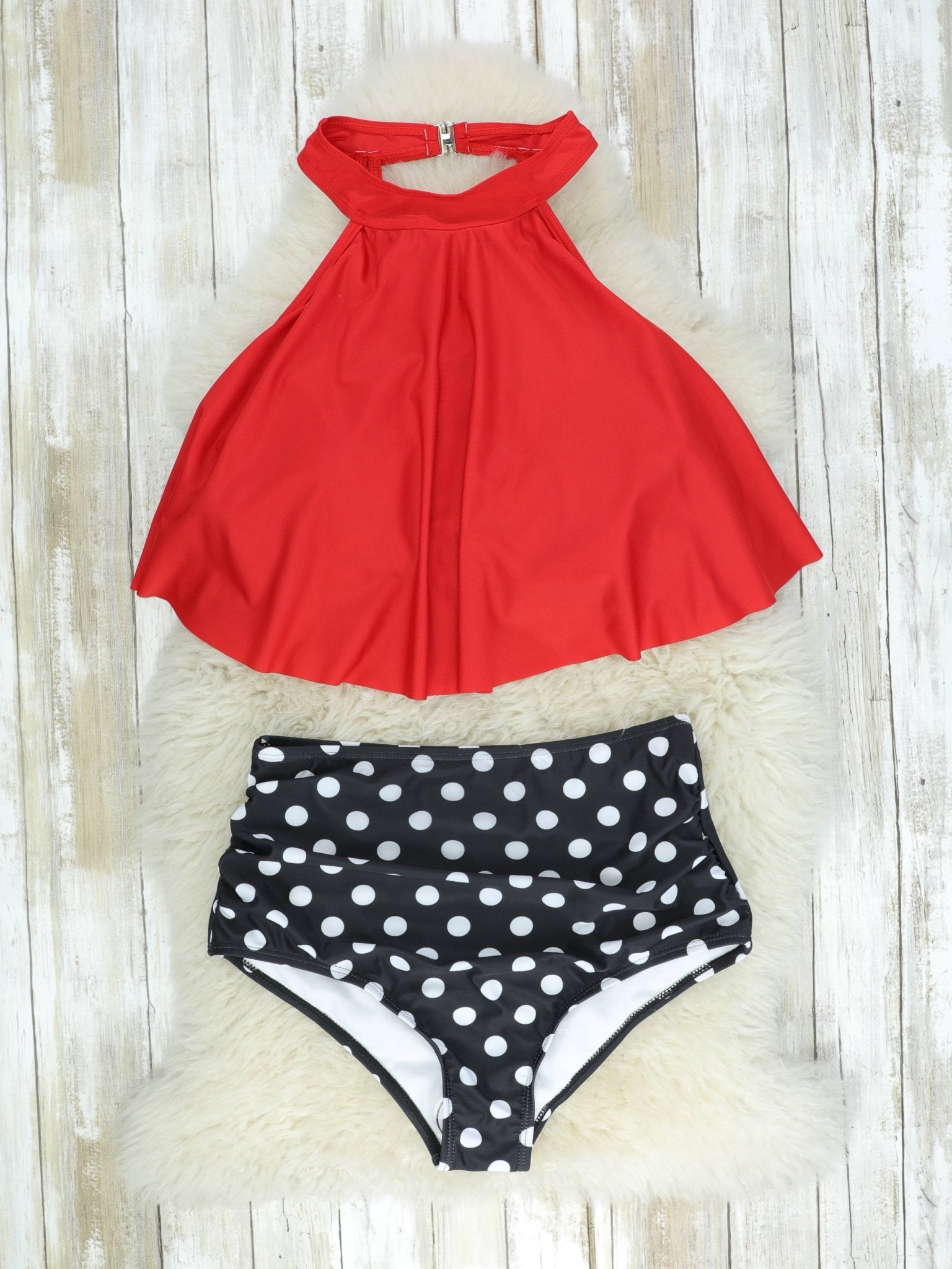 Mom & Me Red Halter Swimsuit - Marie Nicole Clothing