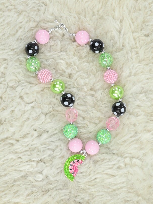 Watermelon Pearl Bubblegum Necklace - Marie Nicole Clothing
