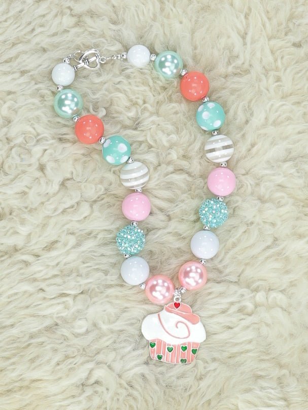 Cupcake Sparkle Bubblegum Necklace - Marie Nicole Clothing