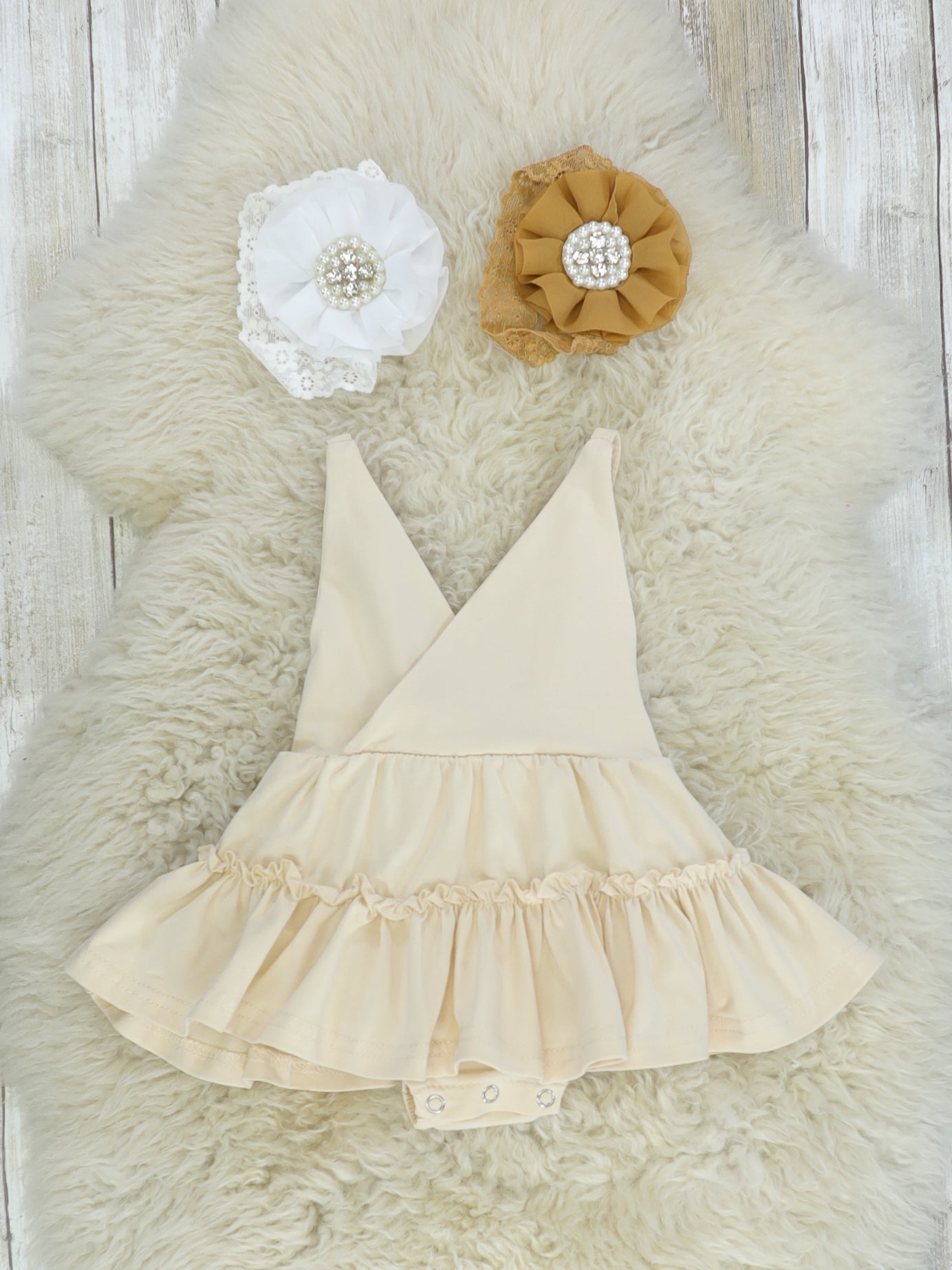 Halter Ruffled Bubble - Neutral - Marie Nicole Clothing