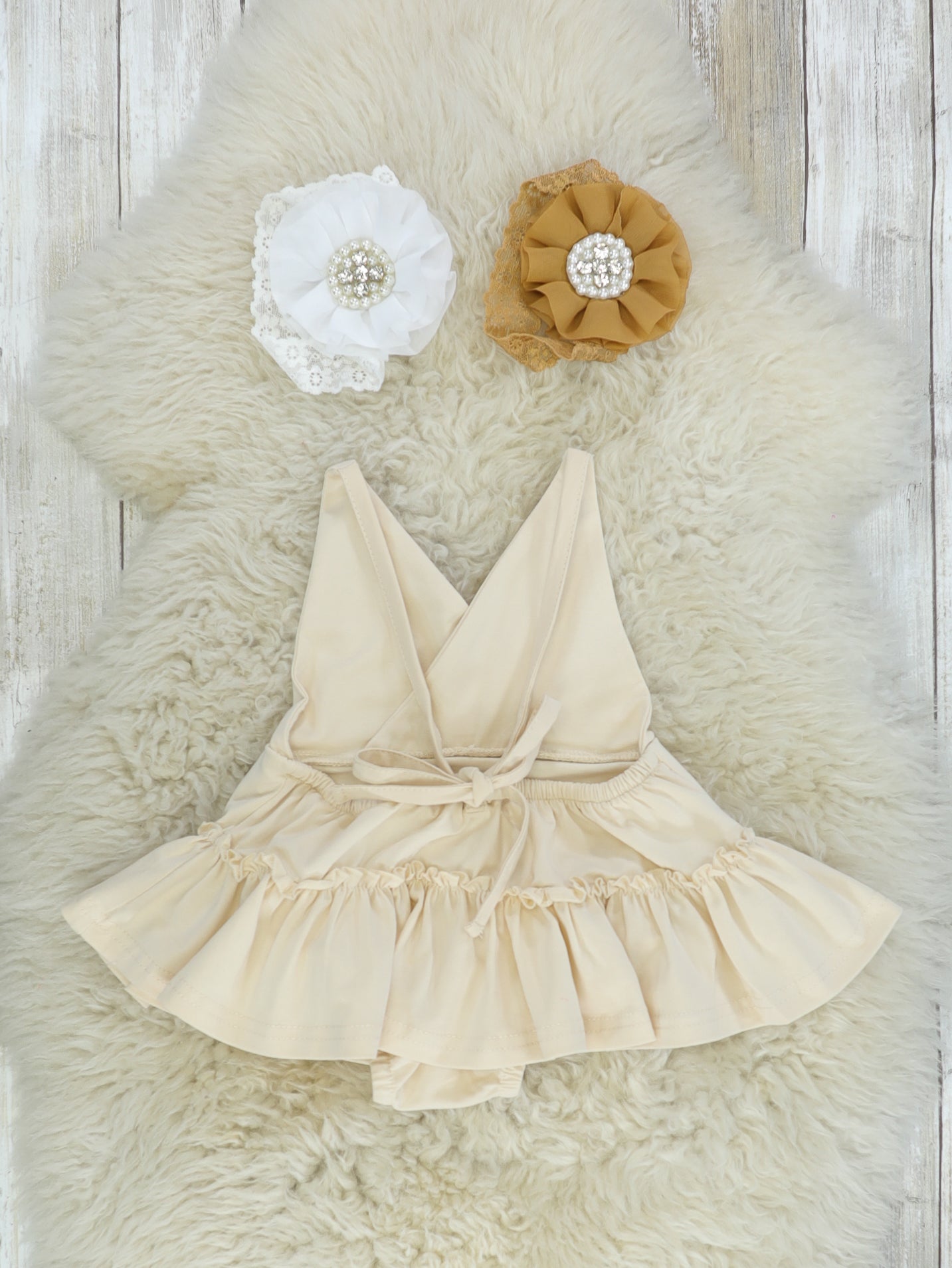 Halter Ruffled Bubble - Neutral - Marie Nicole Clothing