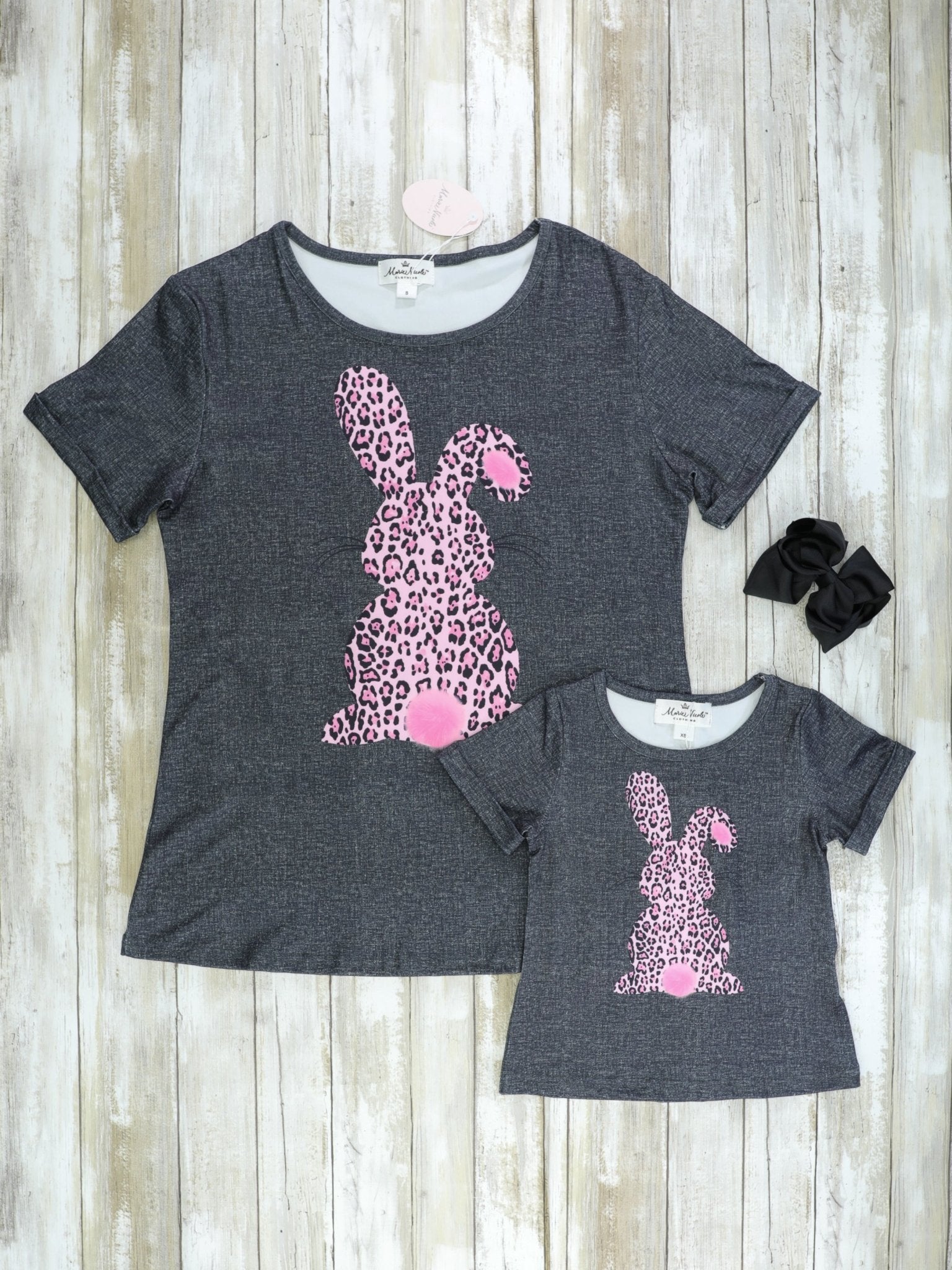 Mom & Me Pink Leopard Bunny Shirt - Marie Nicole Clothing