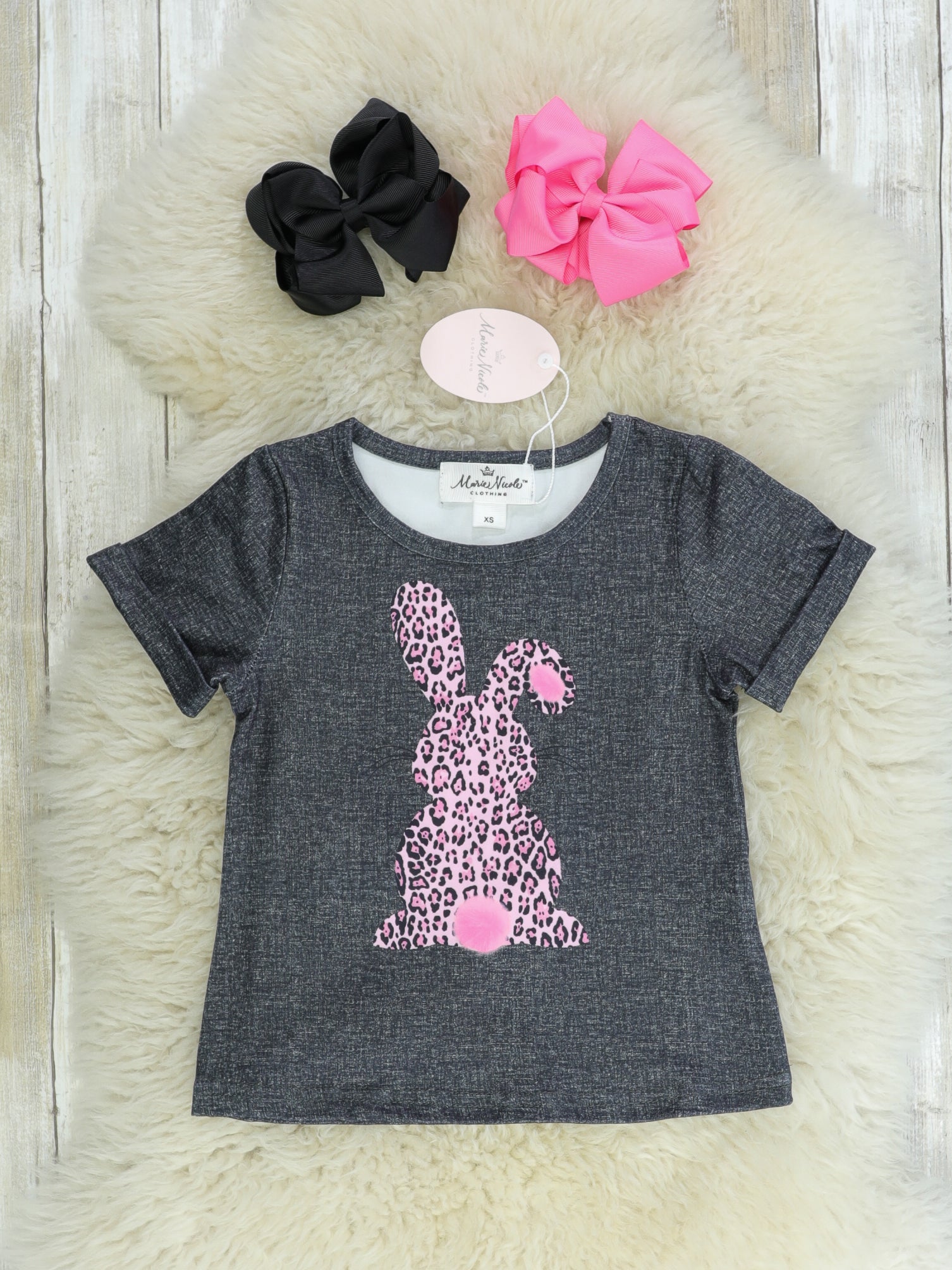 Mom & Me Pink Leopard Bunny Shirt - Marie Nicole Clothing