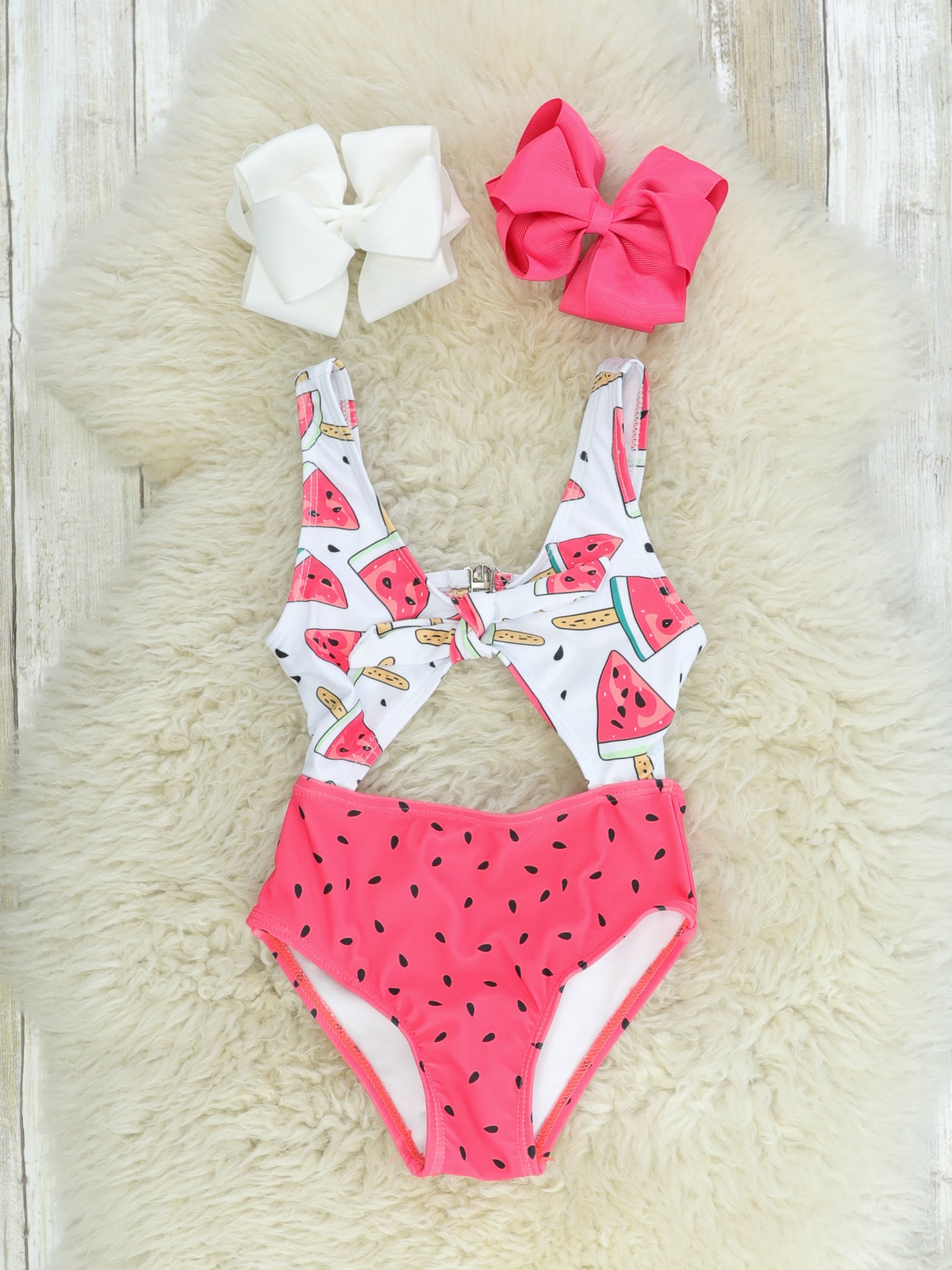 Mom & Me Watermelon Knot One Piece Swimsuit - Marie Nicole Clothing