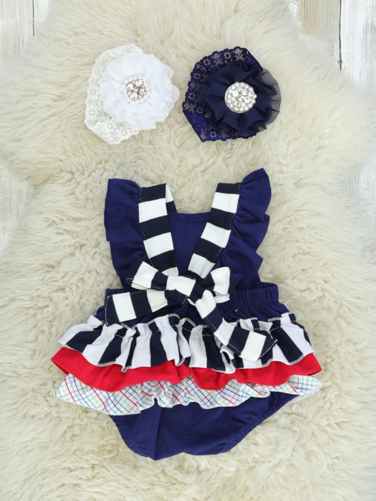 Ice Cream Truck Ruffle Bubble Romper - Marie Nicole Clothing