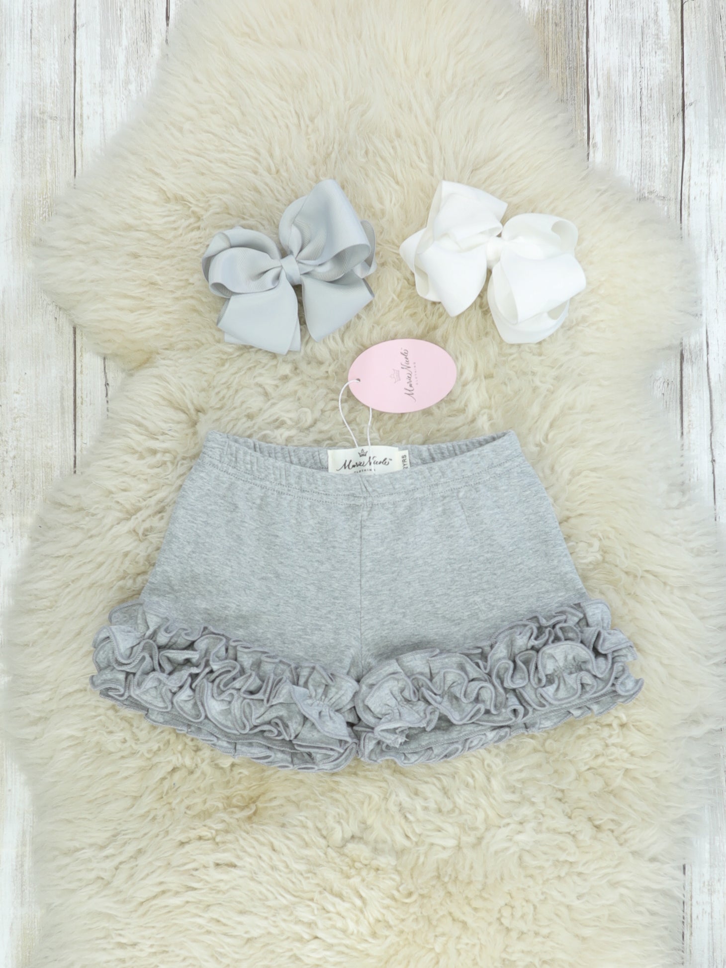 Cotton Icing Shorts - Heather Grey - Marie Nicole Clothing