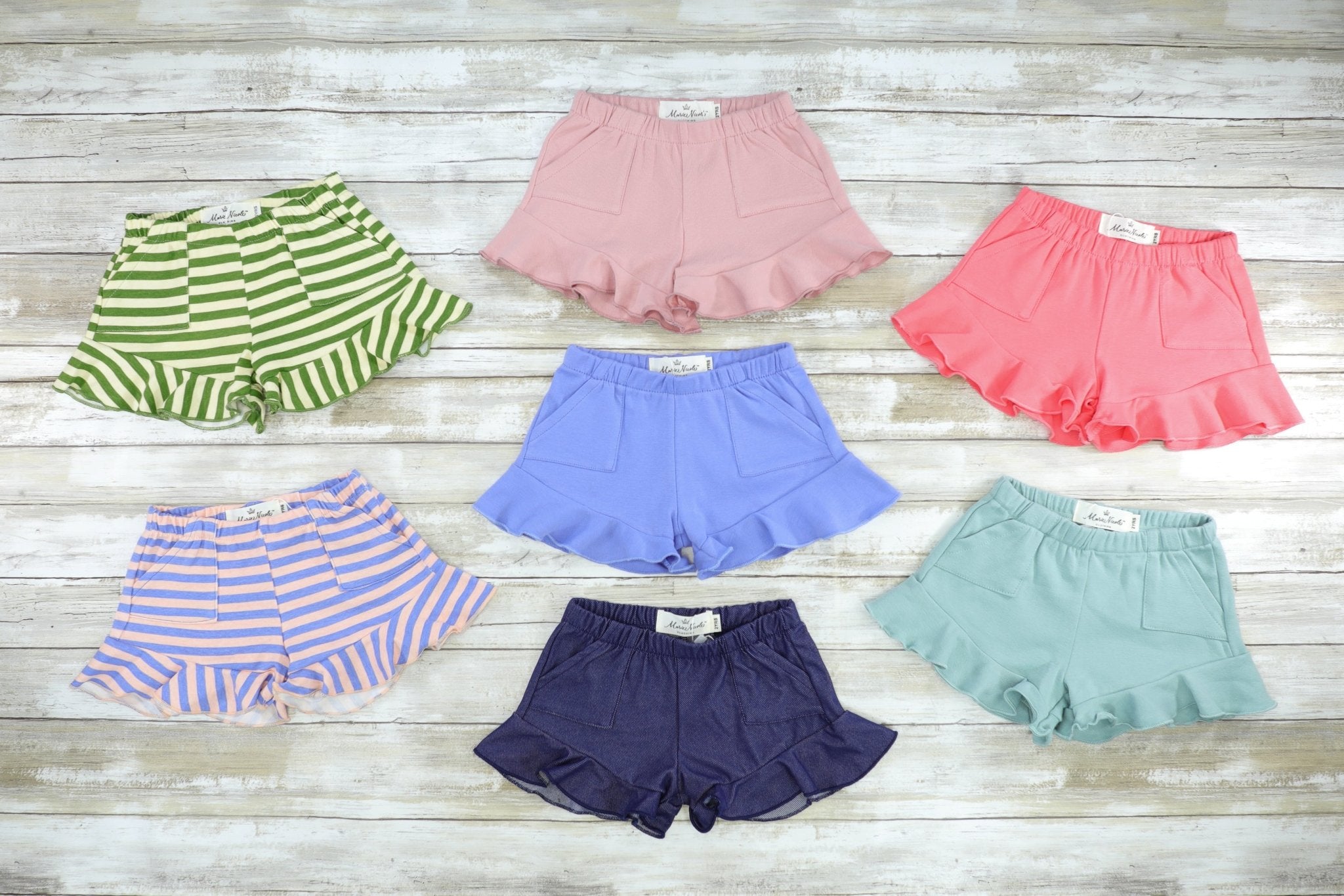 Pocket Ruffle Short - Mauve Pink - Marie Nicole Clothing