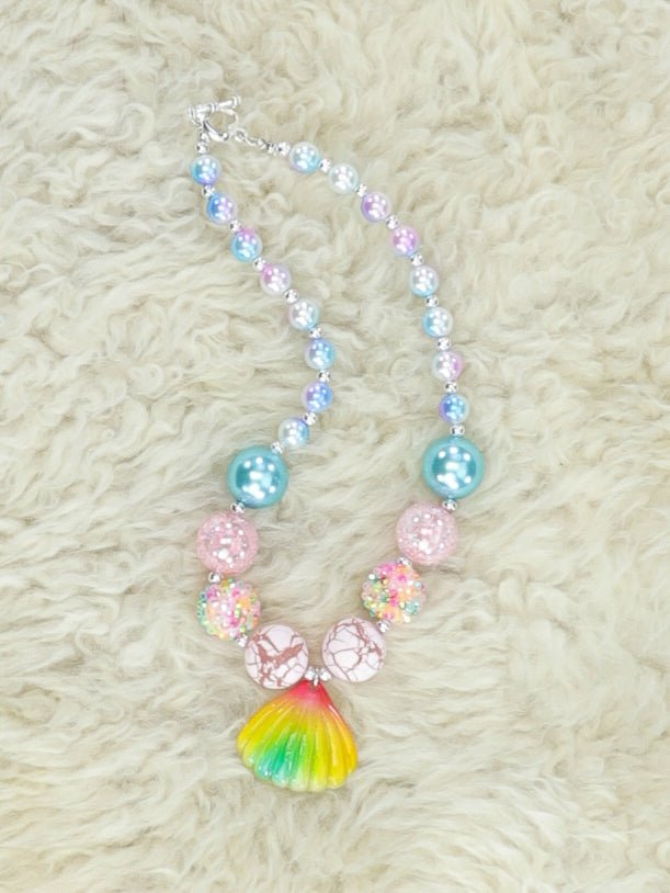 Mermaid Shell Pearl Bubblegum Necklace - Marie Nicole Clothing