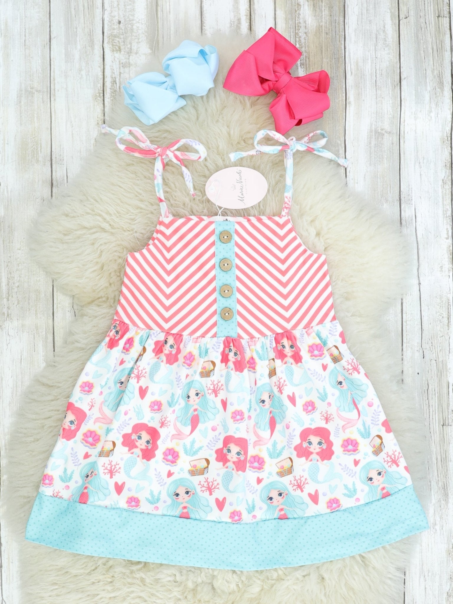 Striped Mermaid Dress - Marie Nicole Clothing