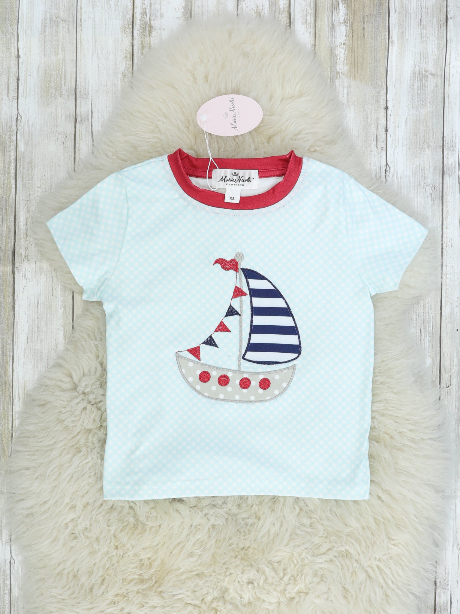 Sailboat Polka Dot Shirt - Marie Nicole Clothing
