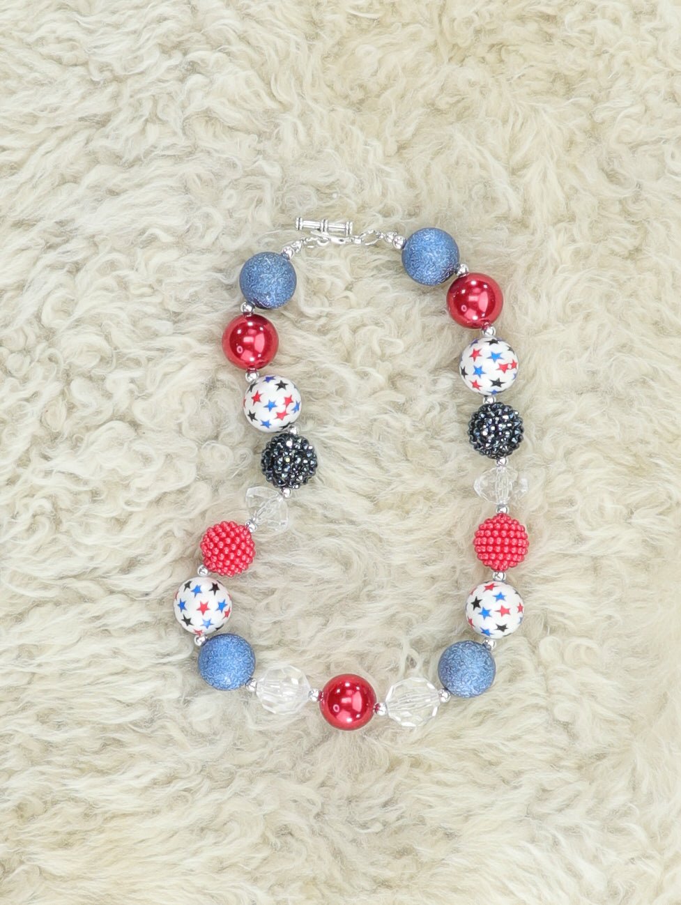 Patriotic Star Bubblegum Necklace - Marie Nicole Clothing