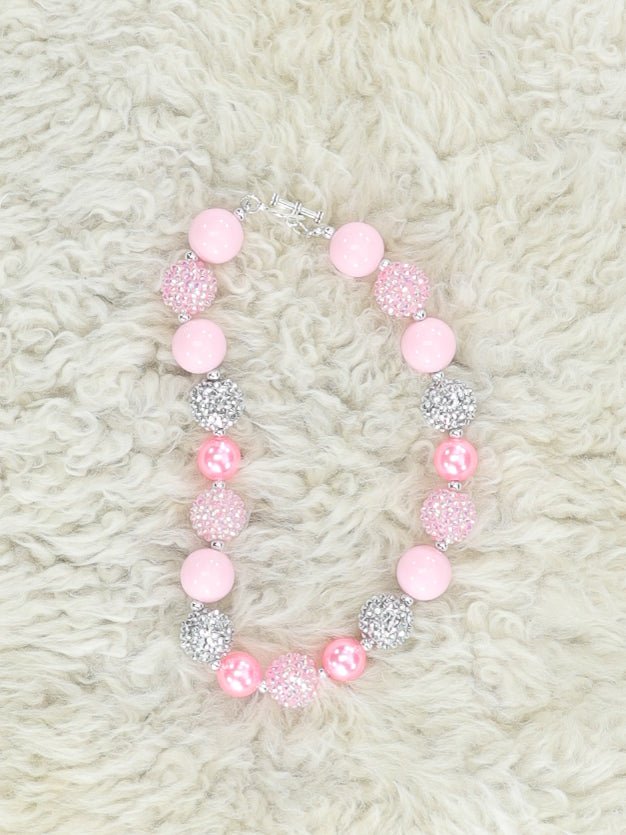 Pink & Silver Bubblegum Necklace - Marie Nicole Clothing