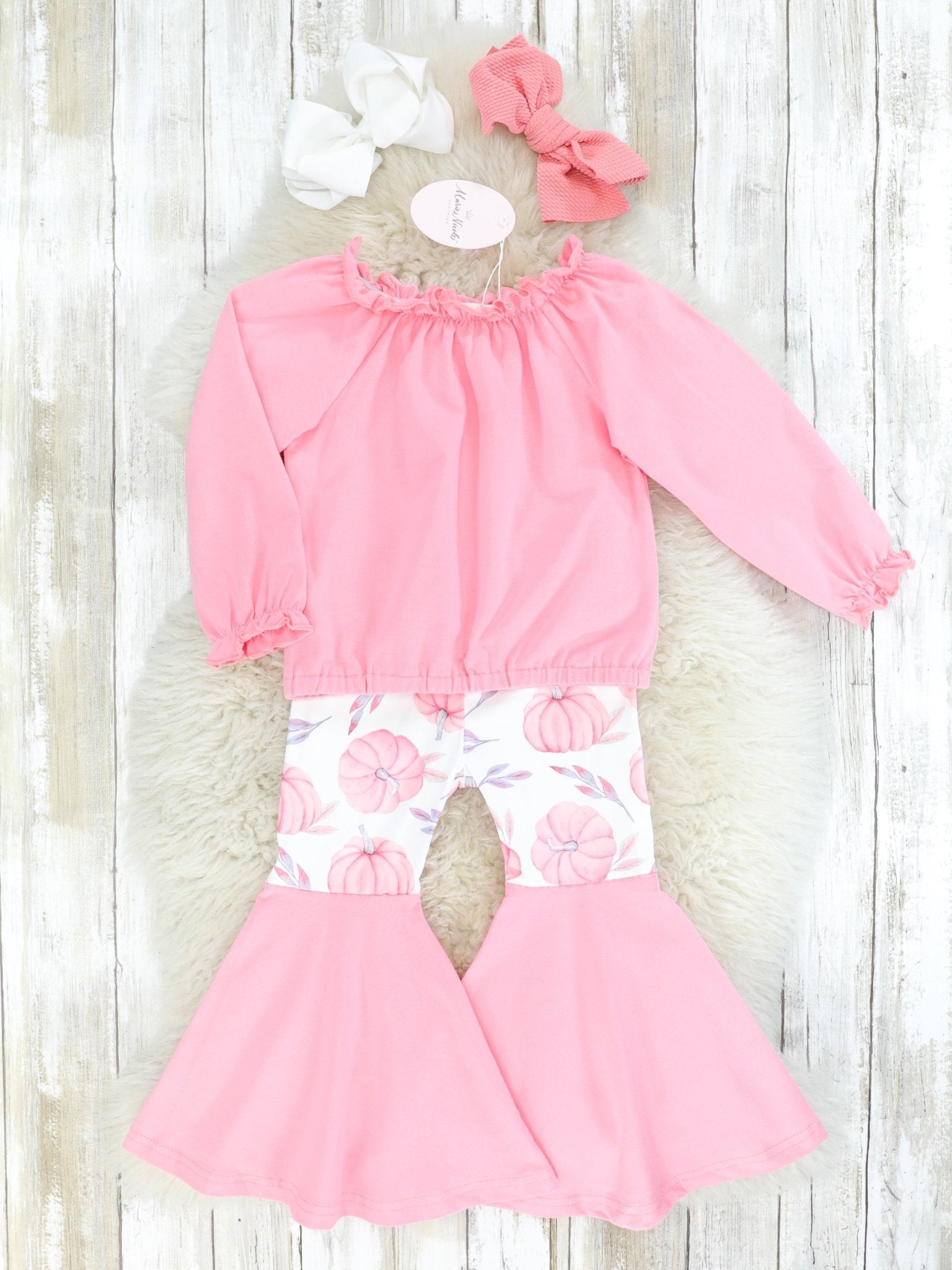 Pink Pumpkins Bell Bottoms Outfit - Marie Nicole Clothing