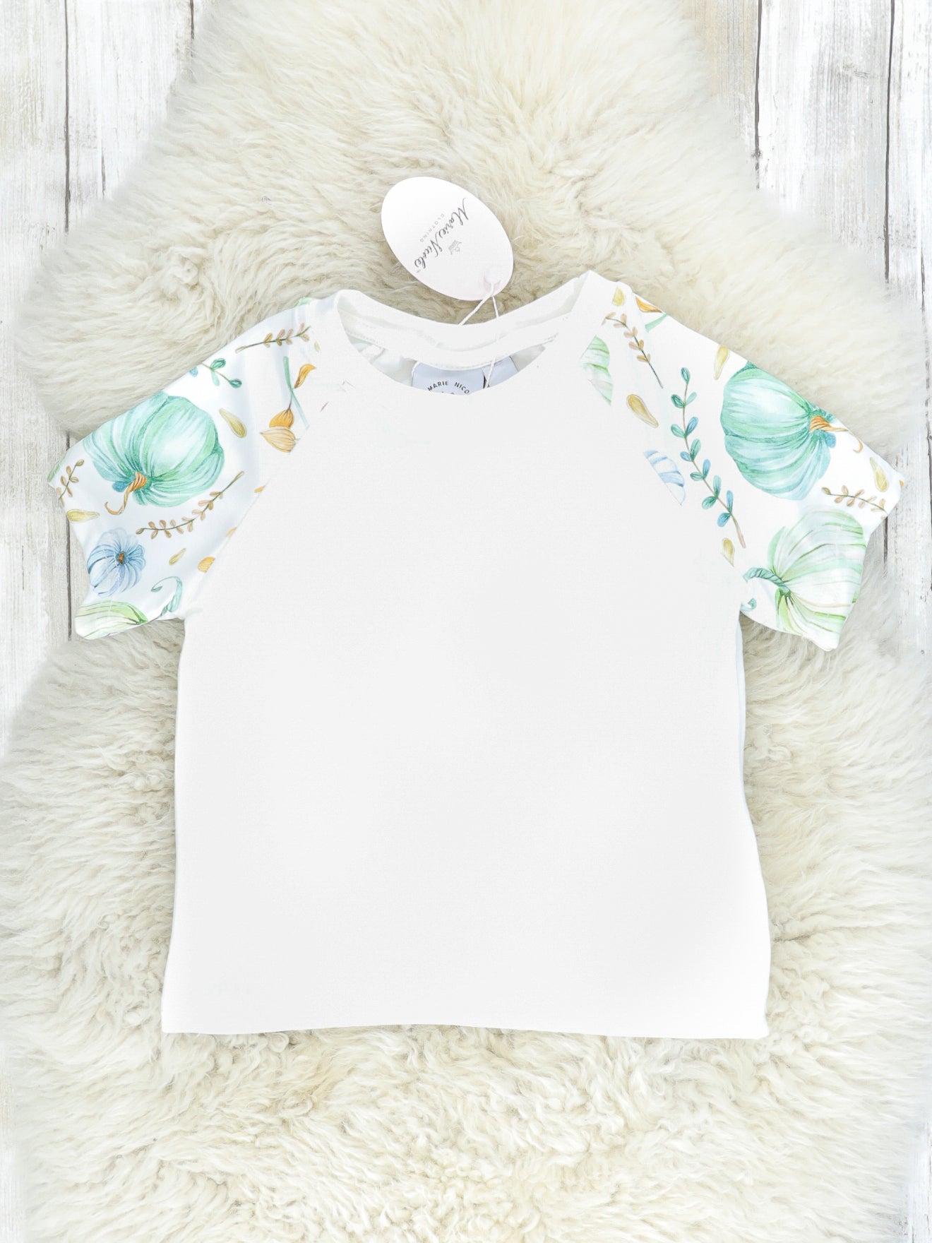 Green & Blue Pumpkin T-Shirt - Marie Nicole Clothing