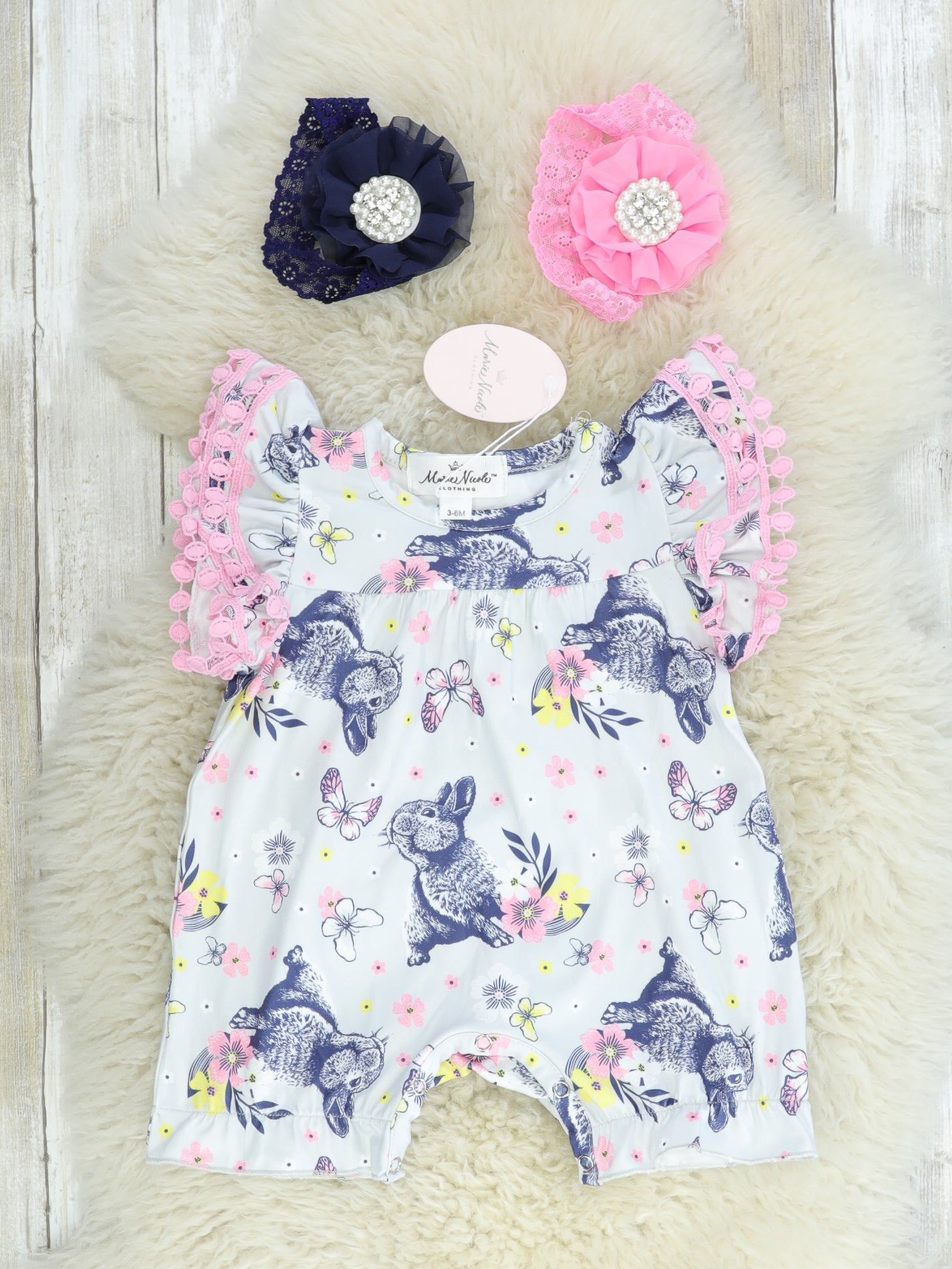 Bunny Shorts Romper - Marie Nicole Clothing