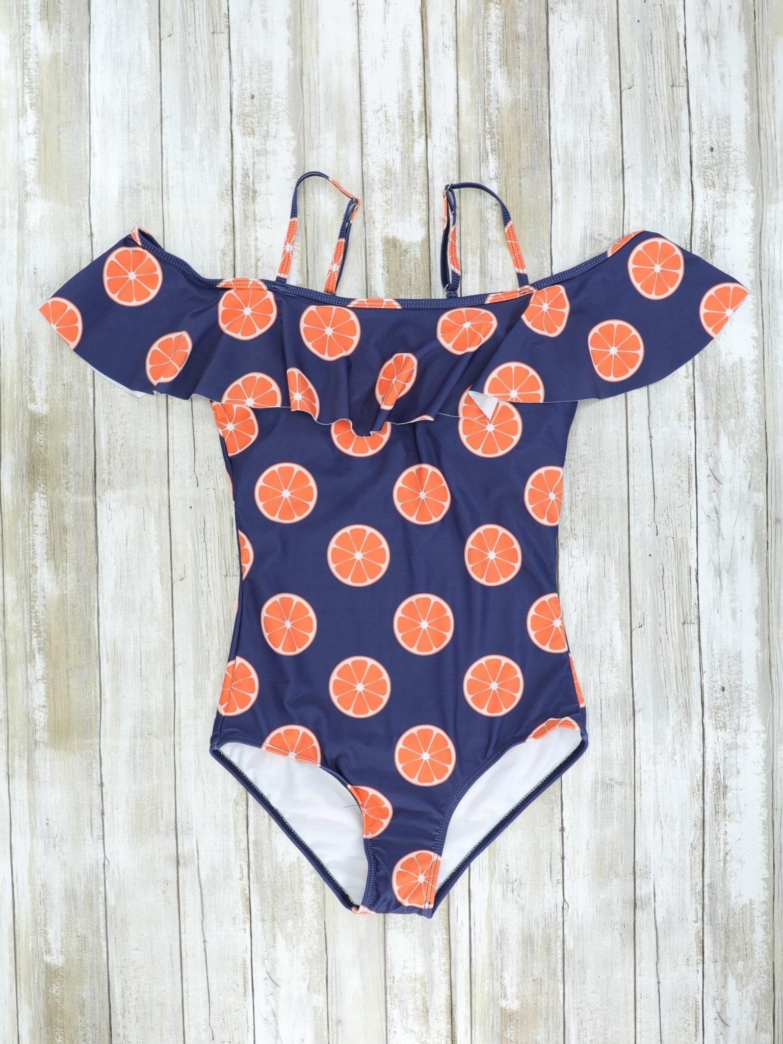 Family Orange & Navy Blue Swimsuit - Marie Nicole Clothing