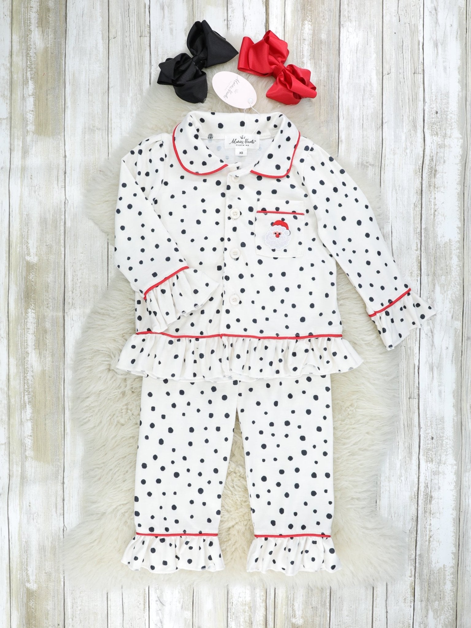 Dalmatian Santa Pocket Pajamas - Boys & Girls - Marie Nicole Clothing