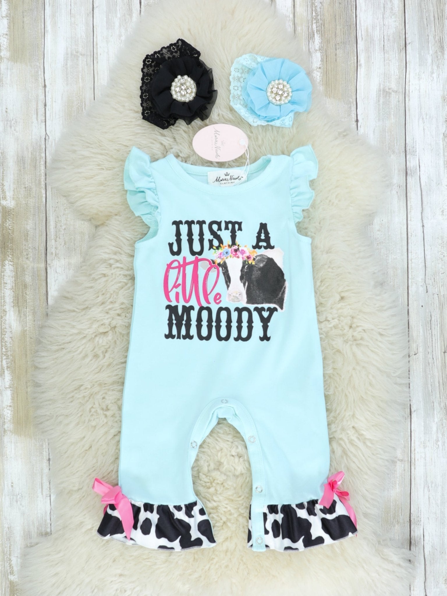 Just A Little Moody Ruffle Romper - Marie Nicole Clothing